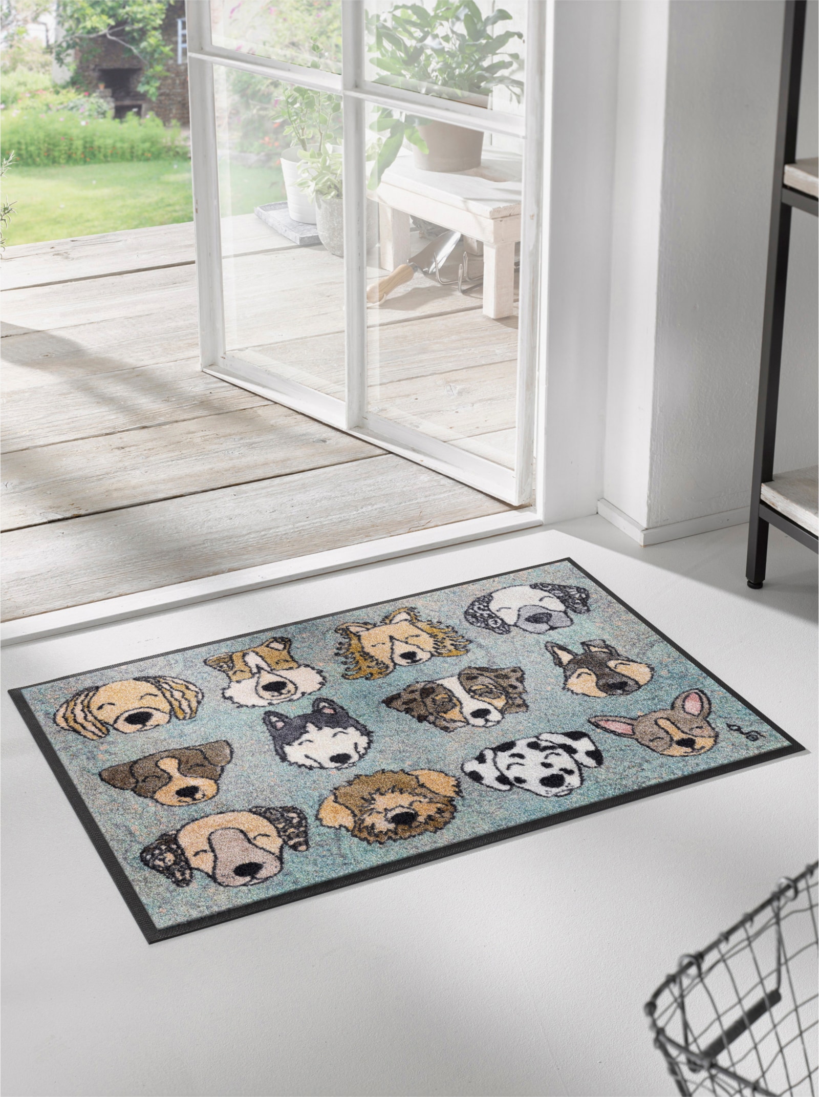 wash+dry by Kleen-Tex Fußmatte - blau-grau-gemustert