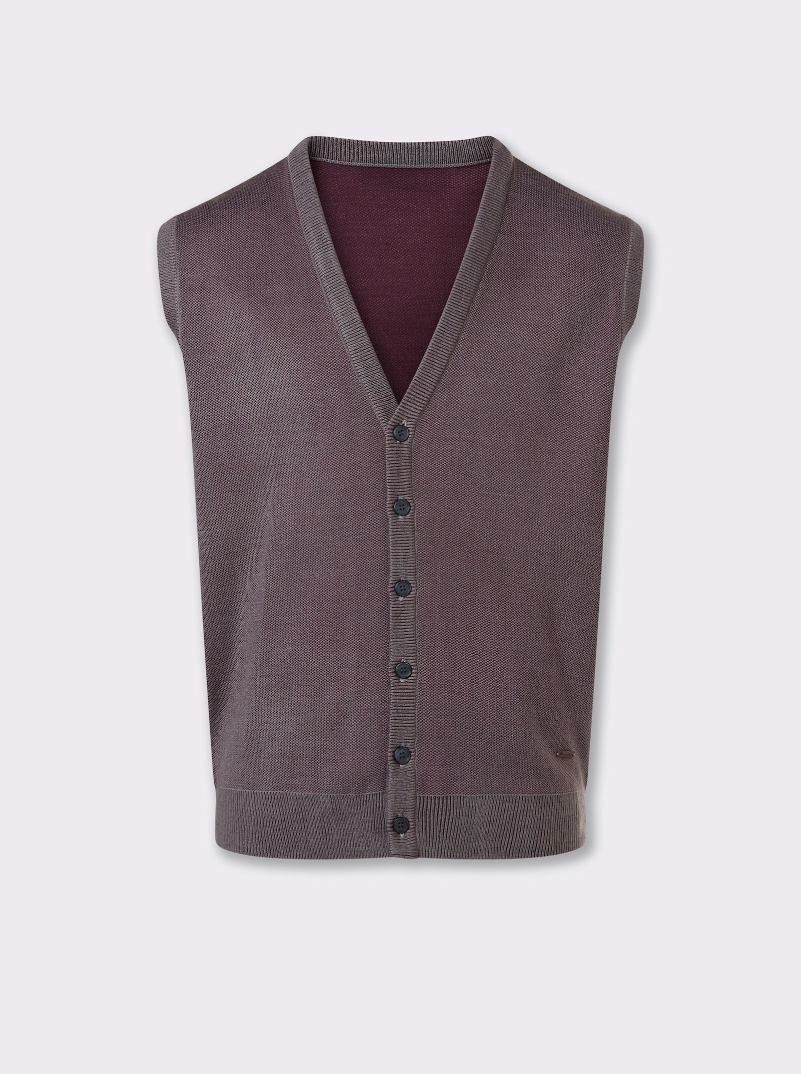 Marco Donati Strickweste in Two-tone-Optik - burgund-meliert