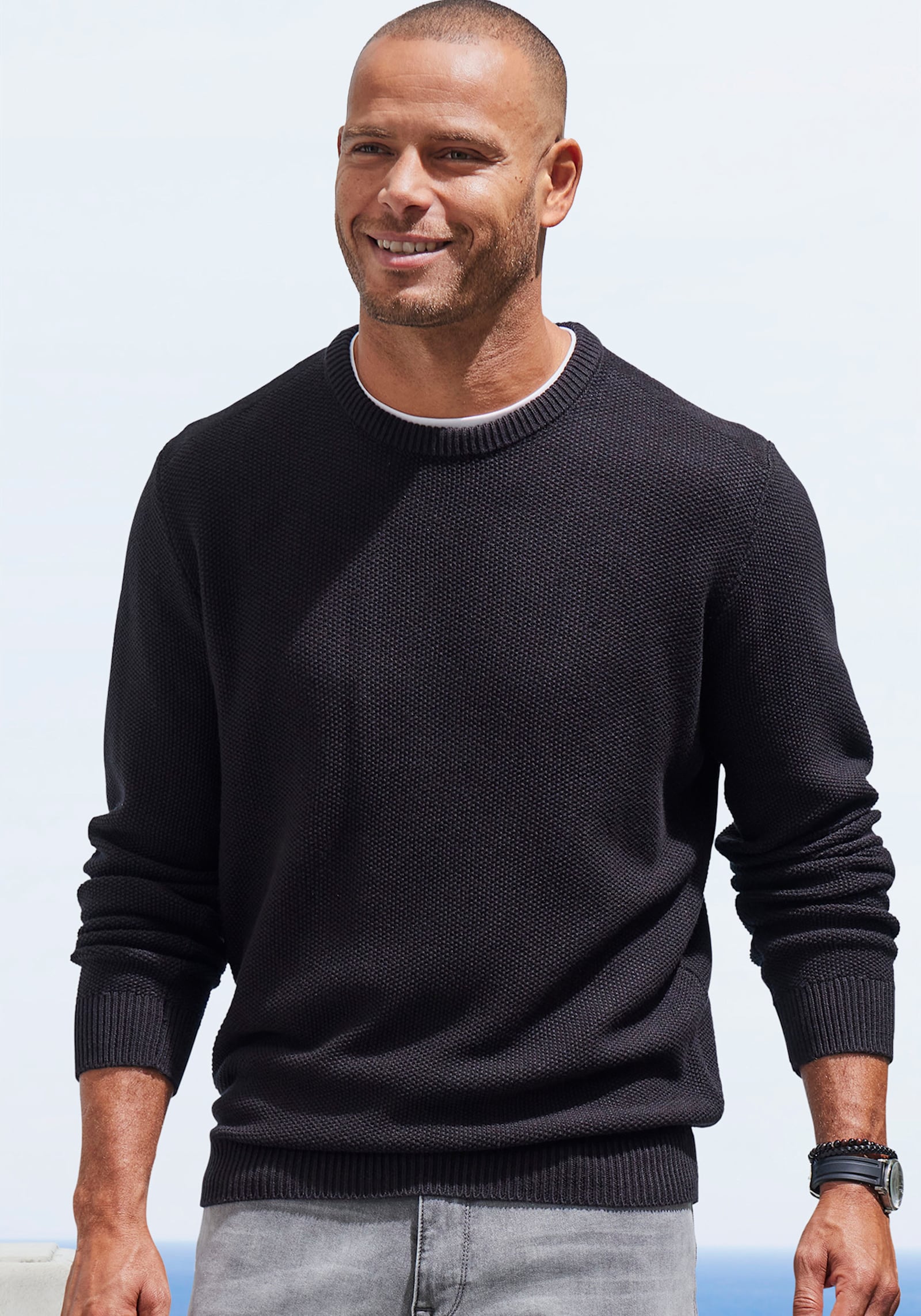 John Devin Strickpullover - schwarz