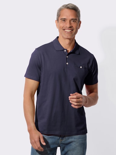 Poloshirt mit Knopfleiste - marine