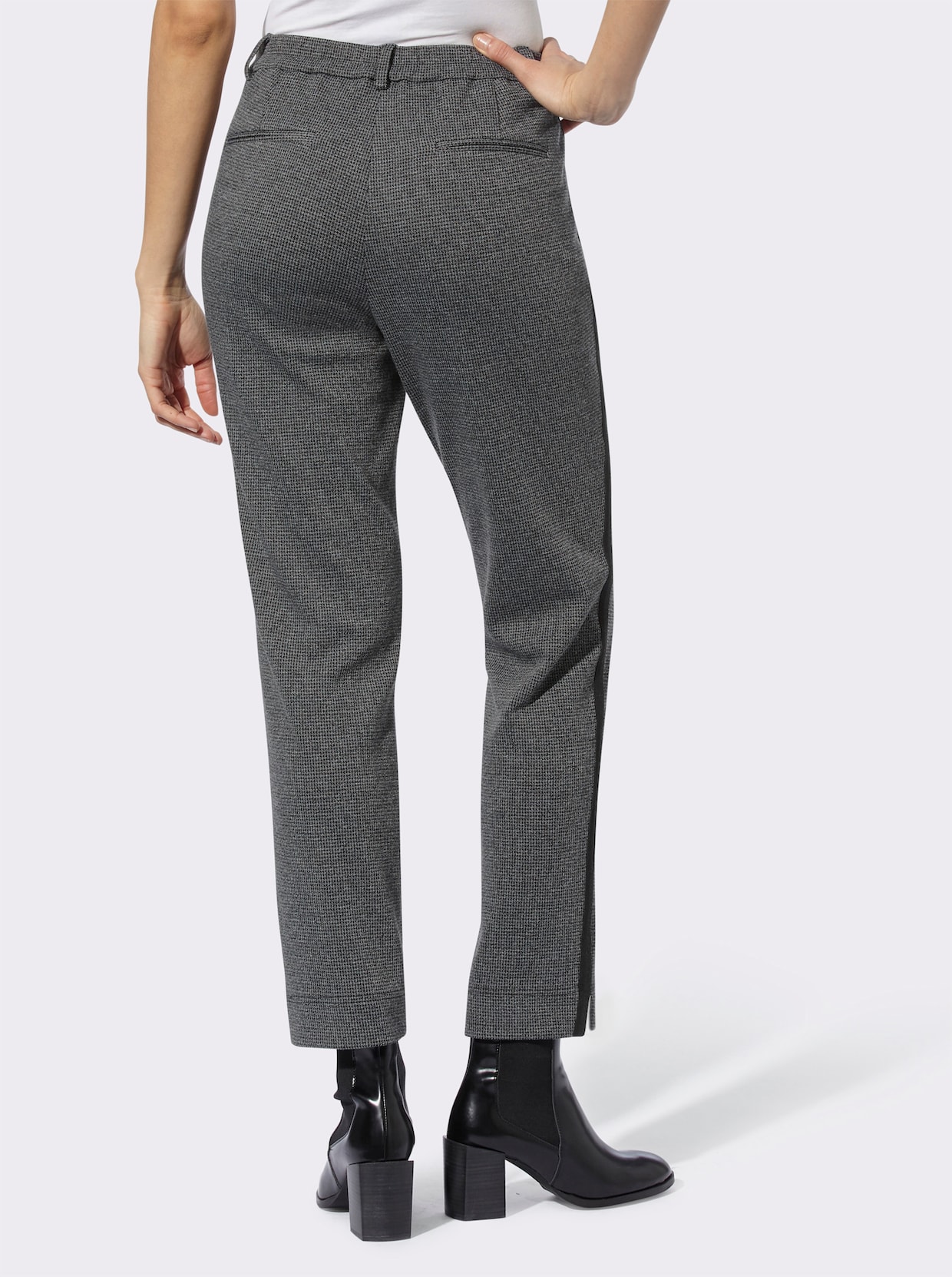 heine Pantalon en jacquard - noir-écru à motifs