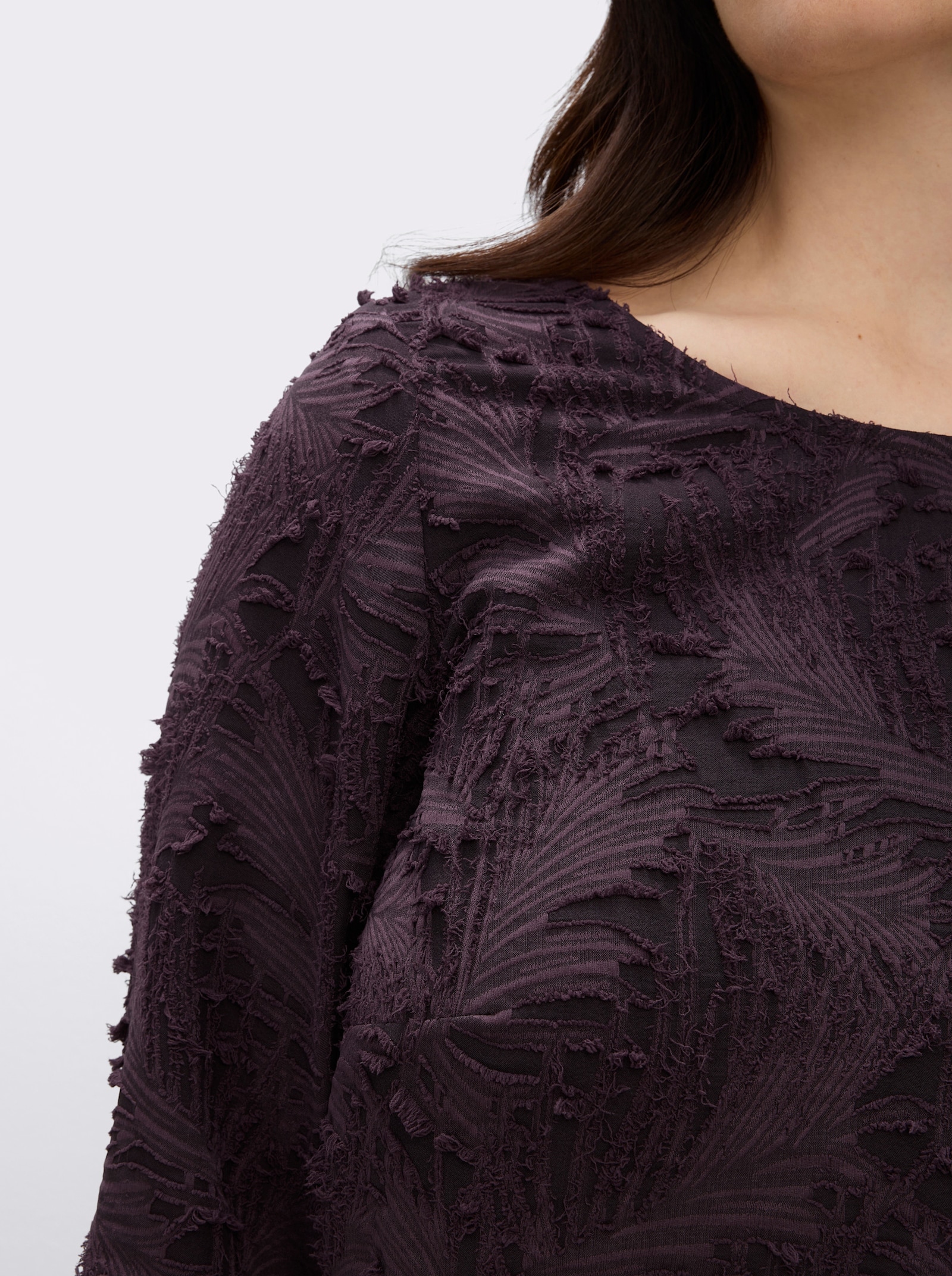 sheego Tunika mit 3/4-Ärmeln - aubergine