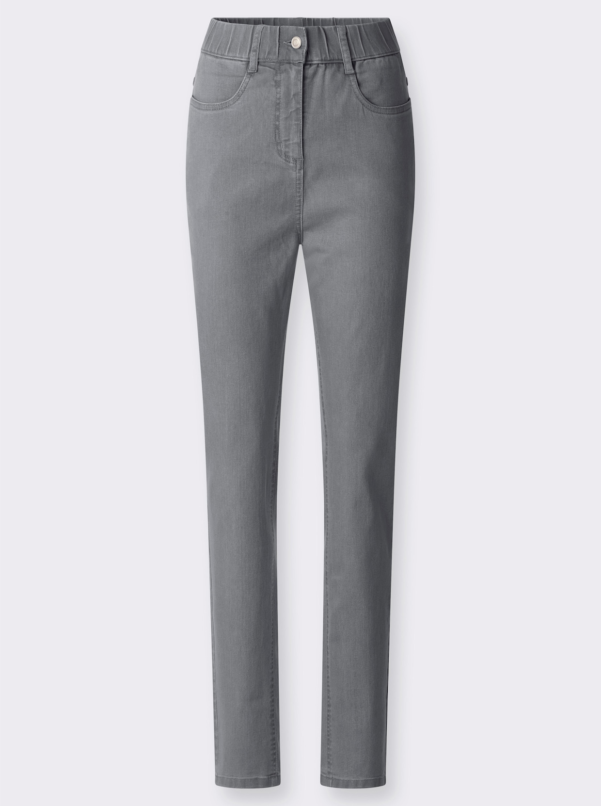 Jeans mit Rundum-Dehnbund - grey denim