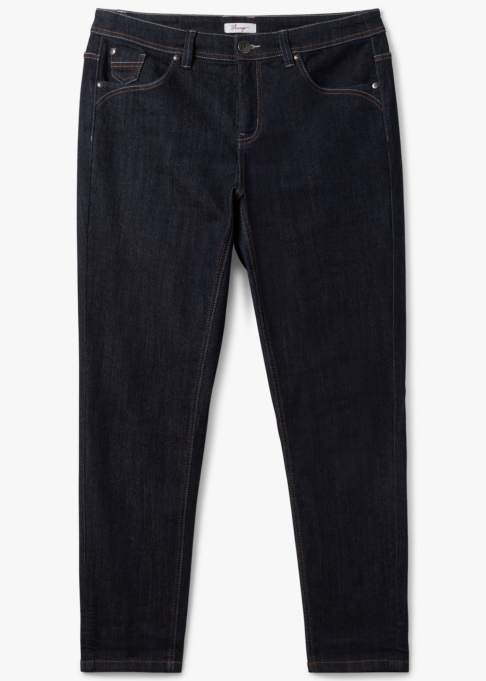 sheego Jeans mit Kontrastnähten - blue black denim