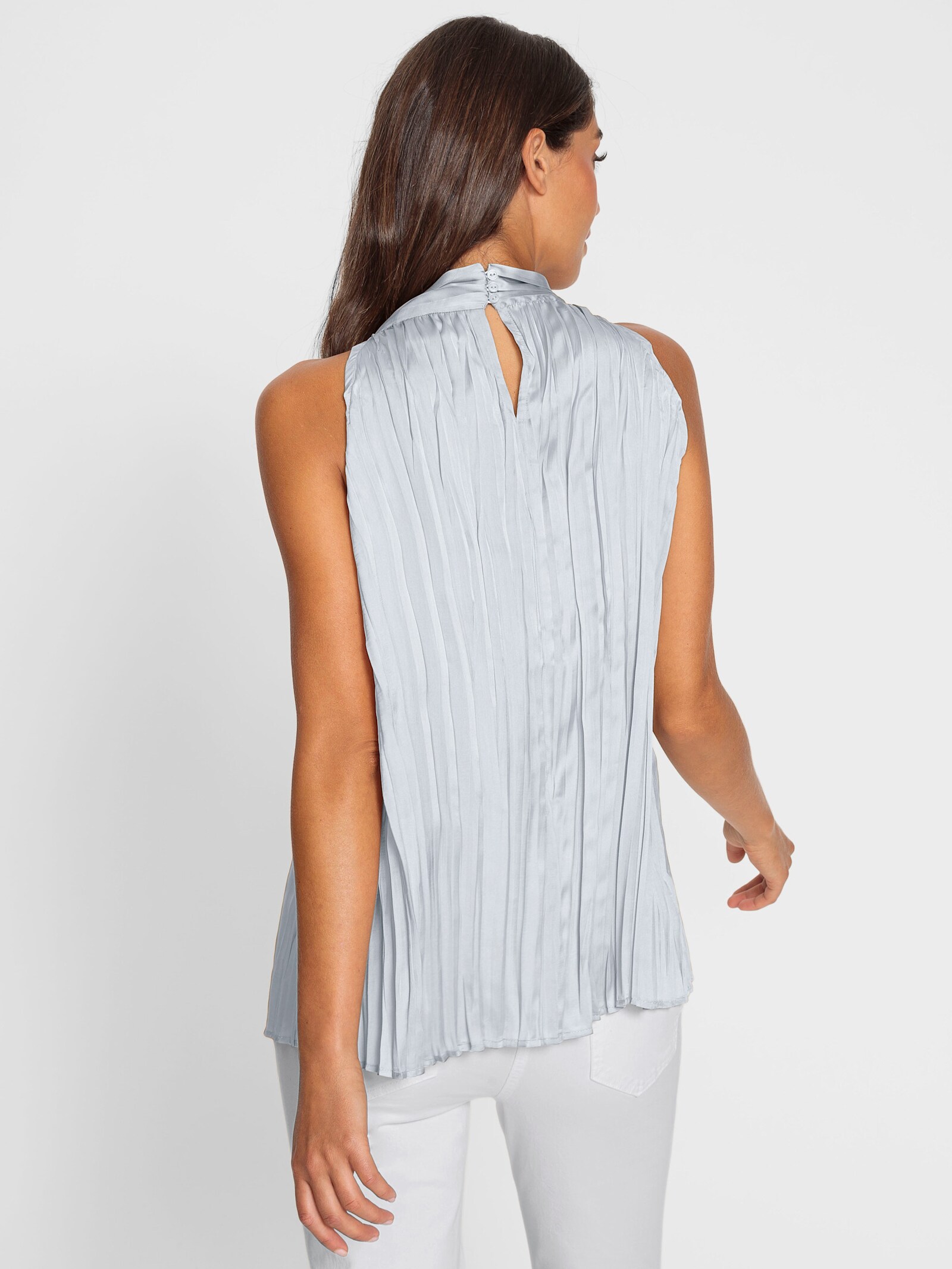 heine Pliseetop mit Ketten-Verzierung - ecru