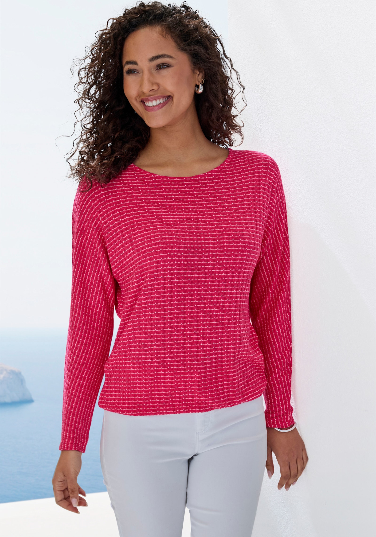 Vivance Langarmshirt - koralle, creme