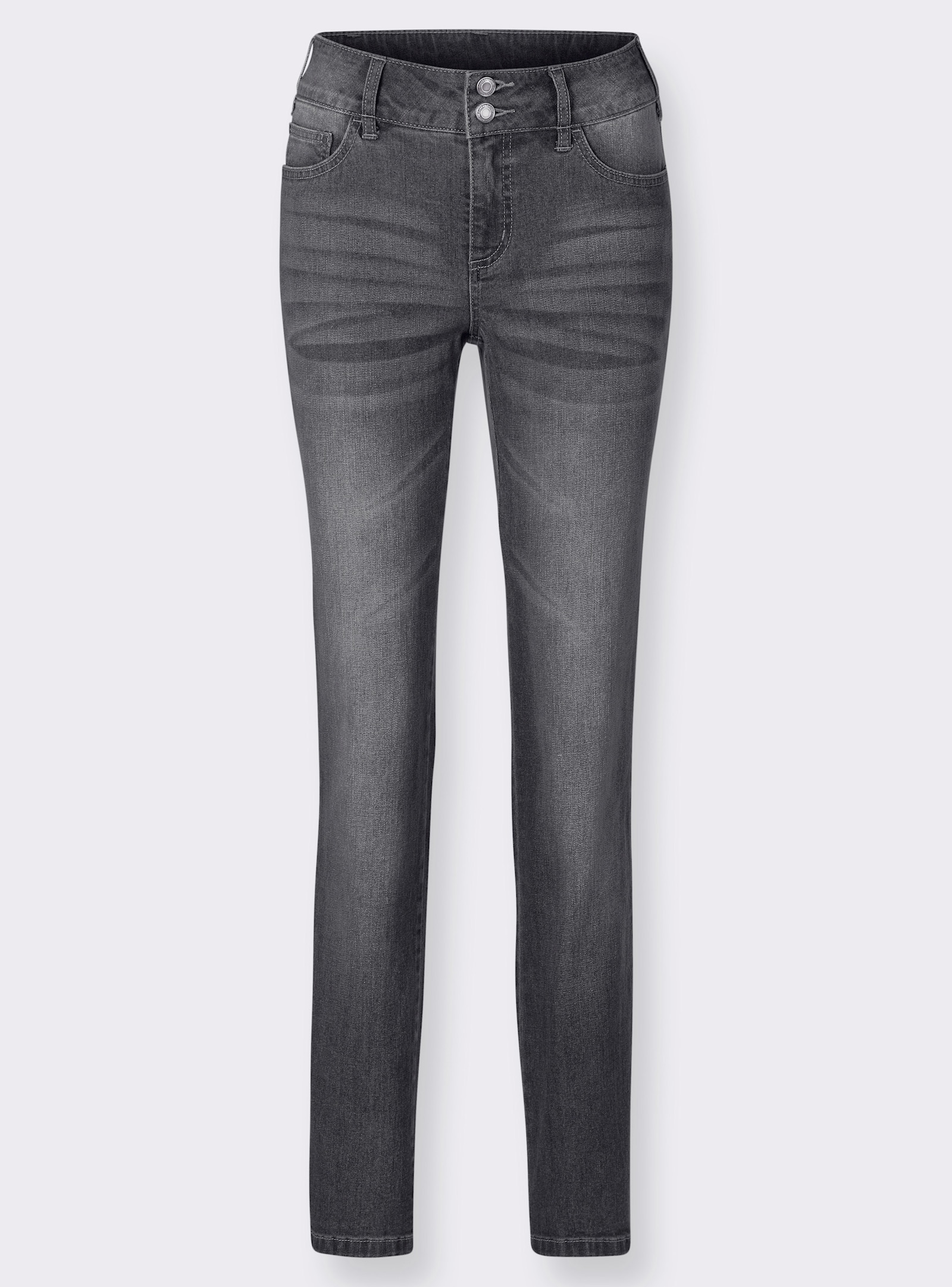 Jeans mit Nieten an den Taschen - grey-denim