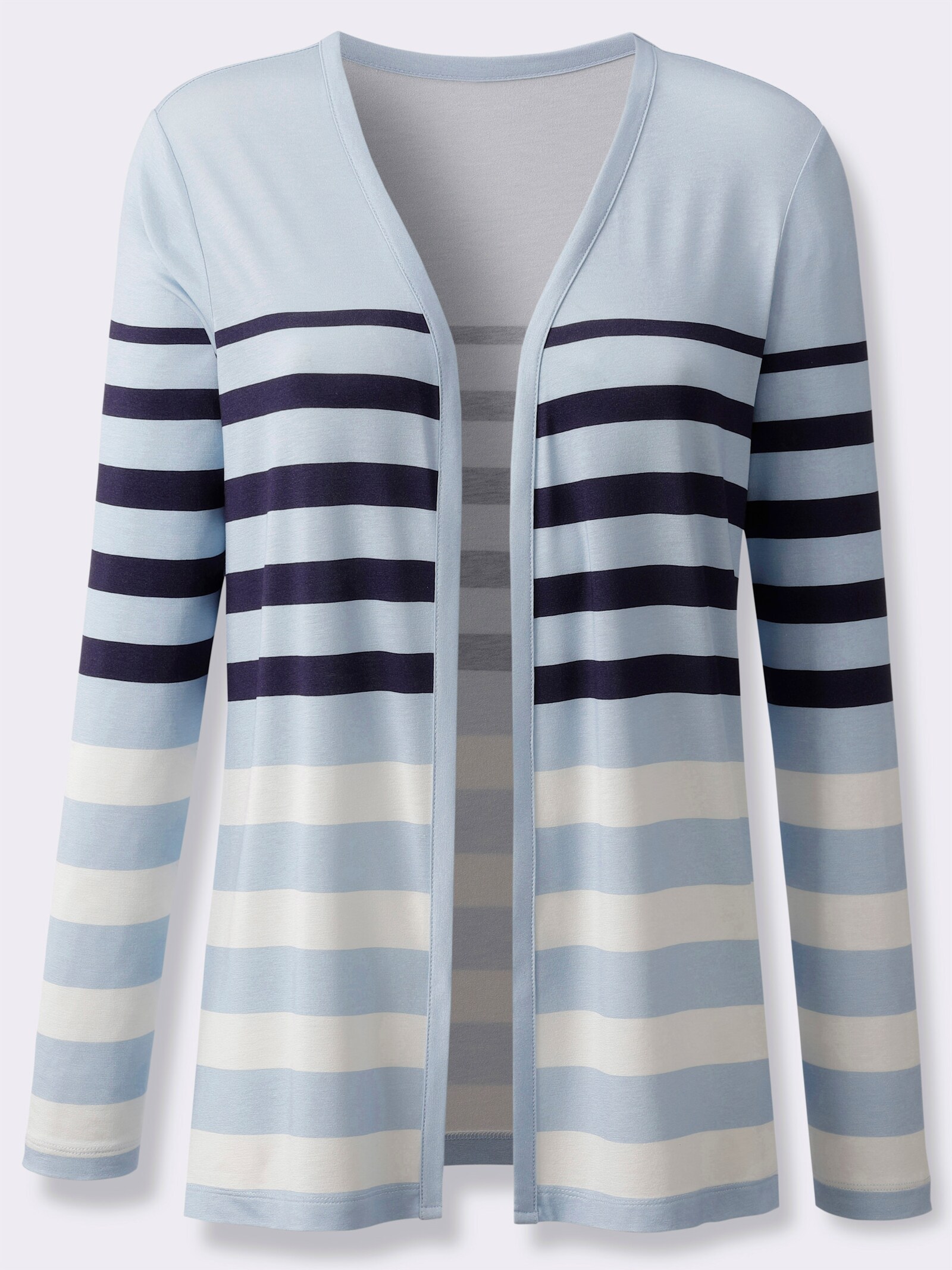 Twin-Set im Ringel-Dessin - eisblau-marine-geringelt