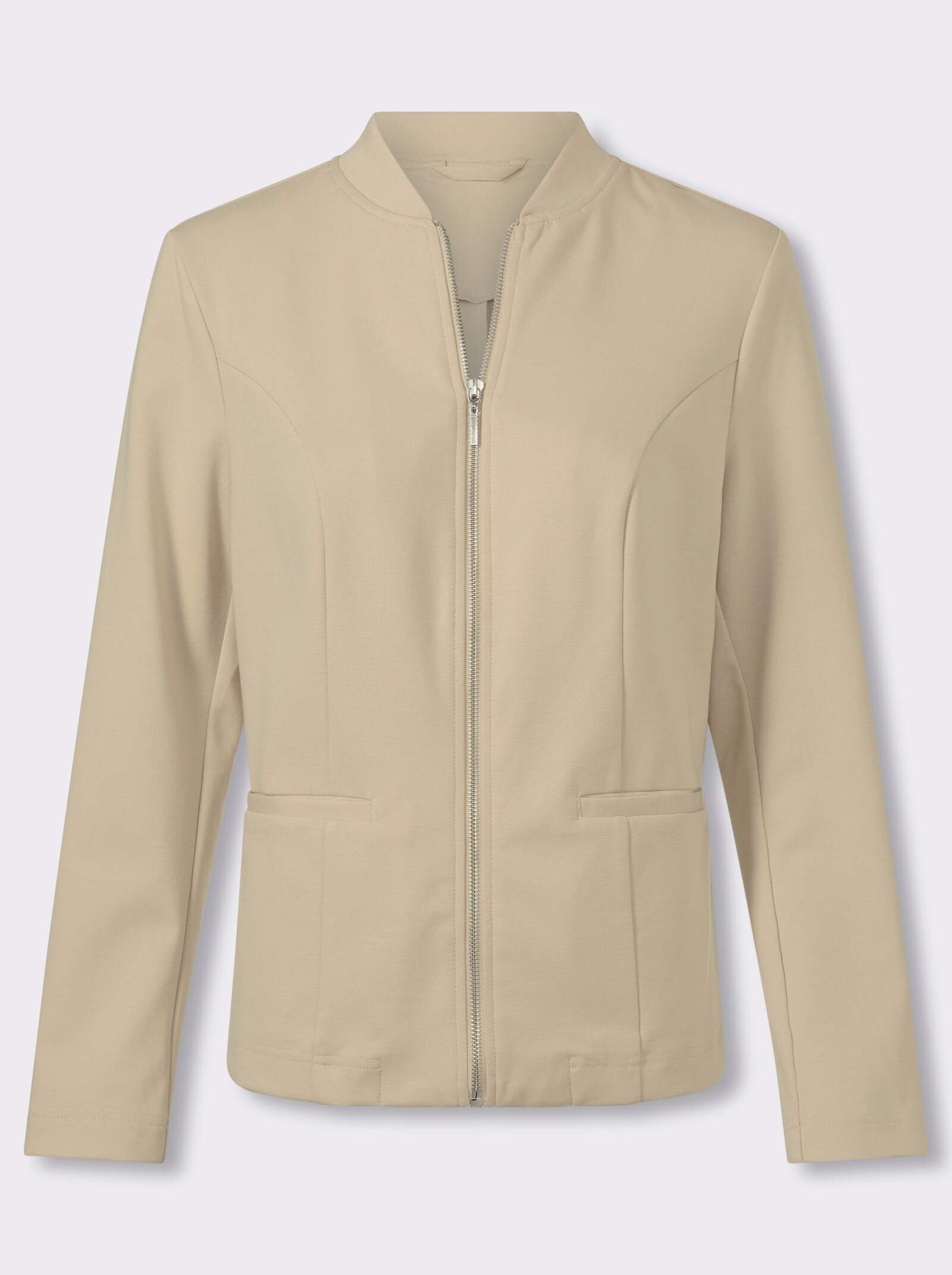 Sweatblazer mit Wiener Nähten - sand