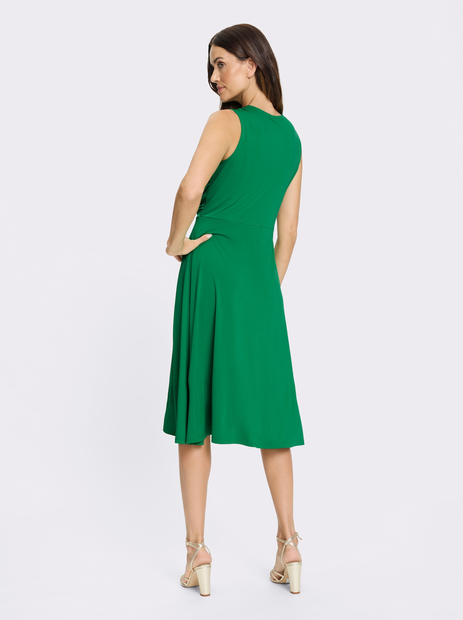 heine Jerseykleid mit Ziergürtel - grasgrün