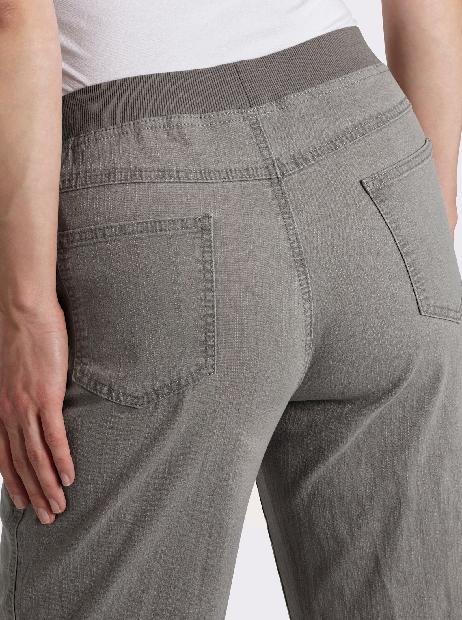 Stretch-Jeans mit Rundum-Dehnbund - grey-denim