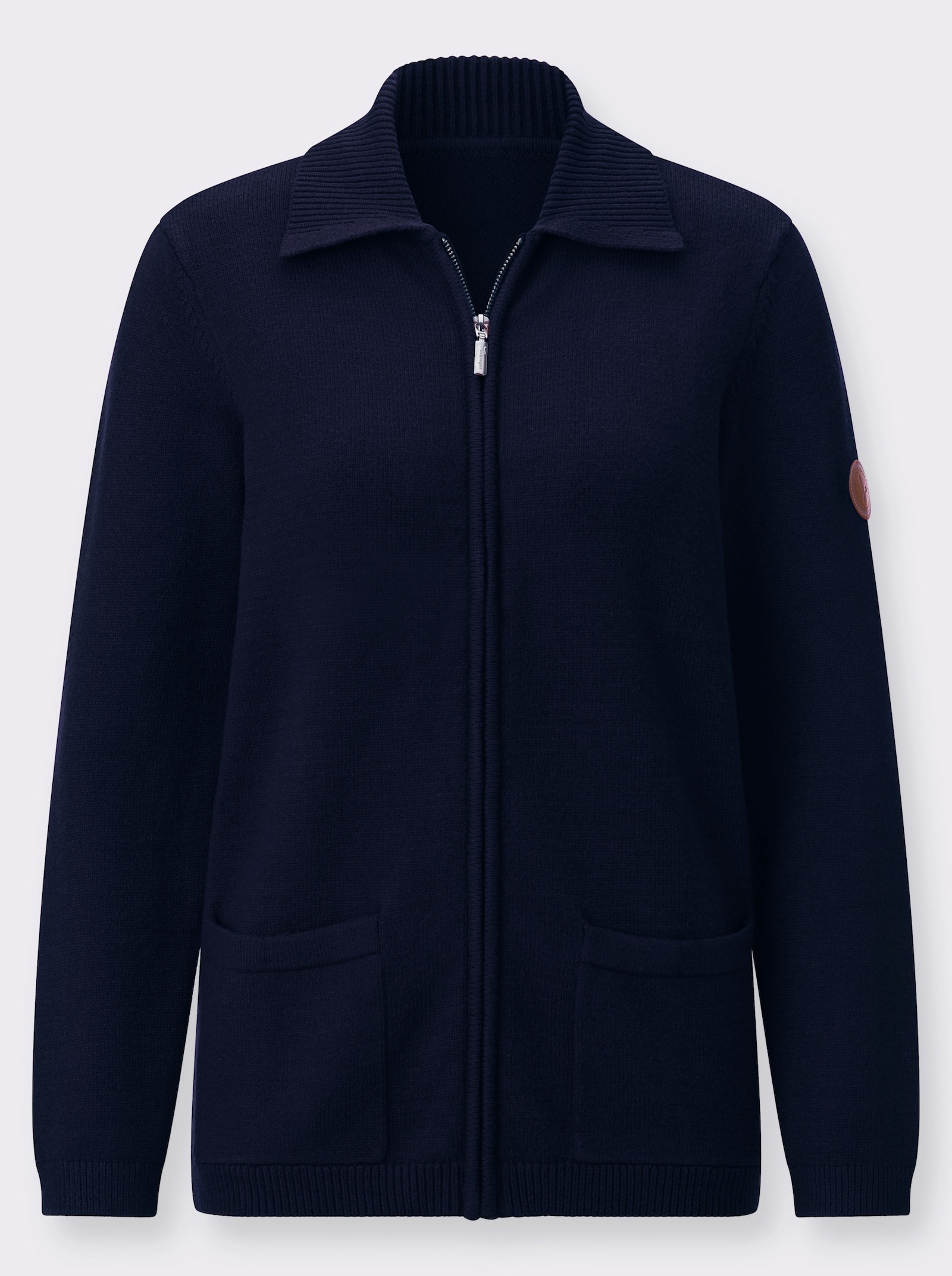 Strickjacke mit Polokragen - marine