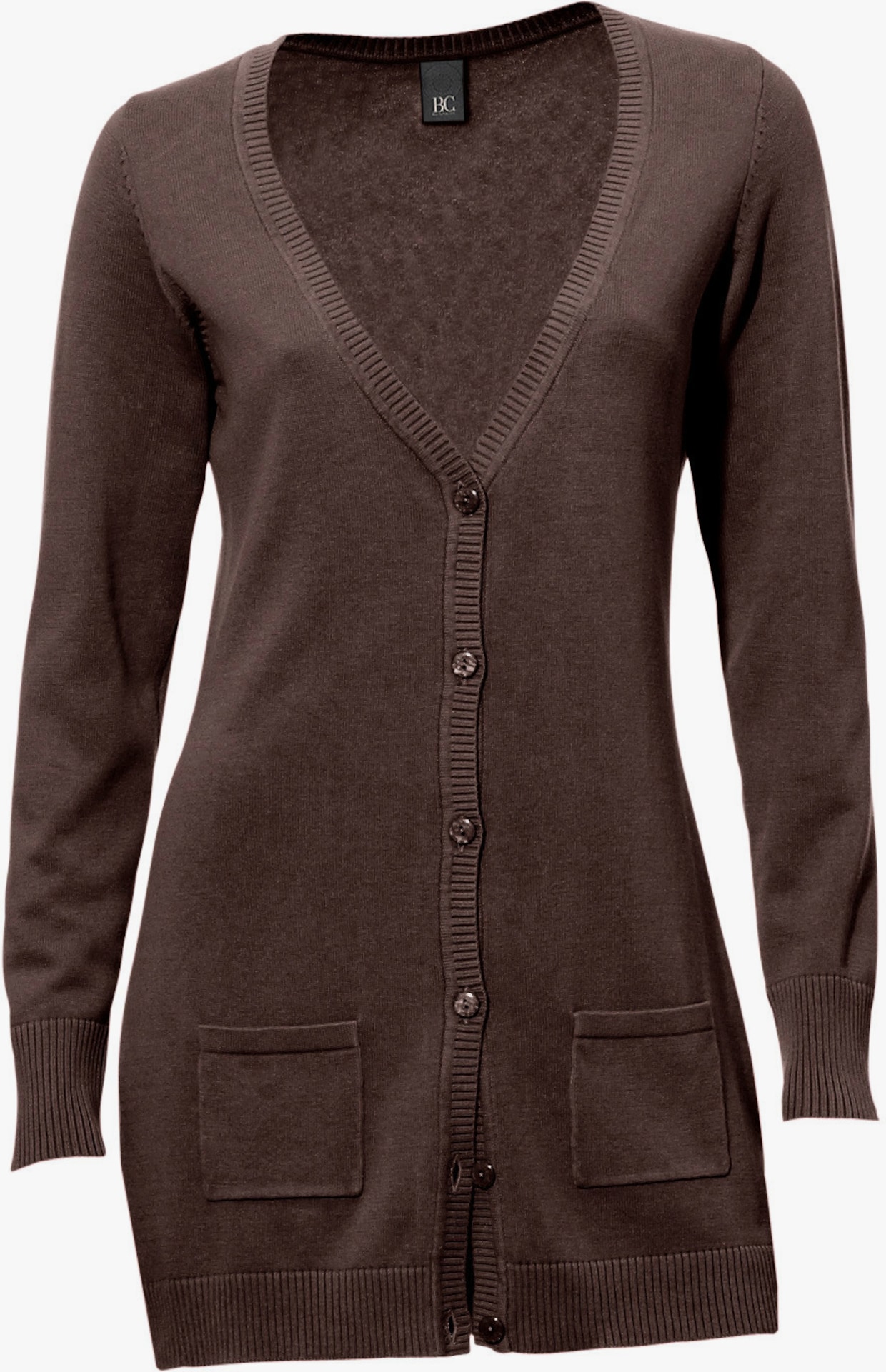 heine Veste en tricot fin - chocolat