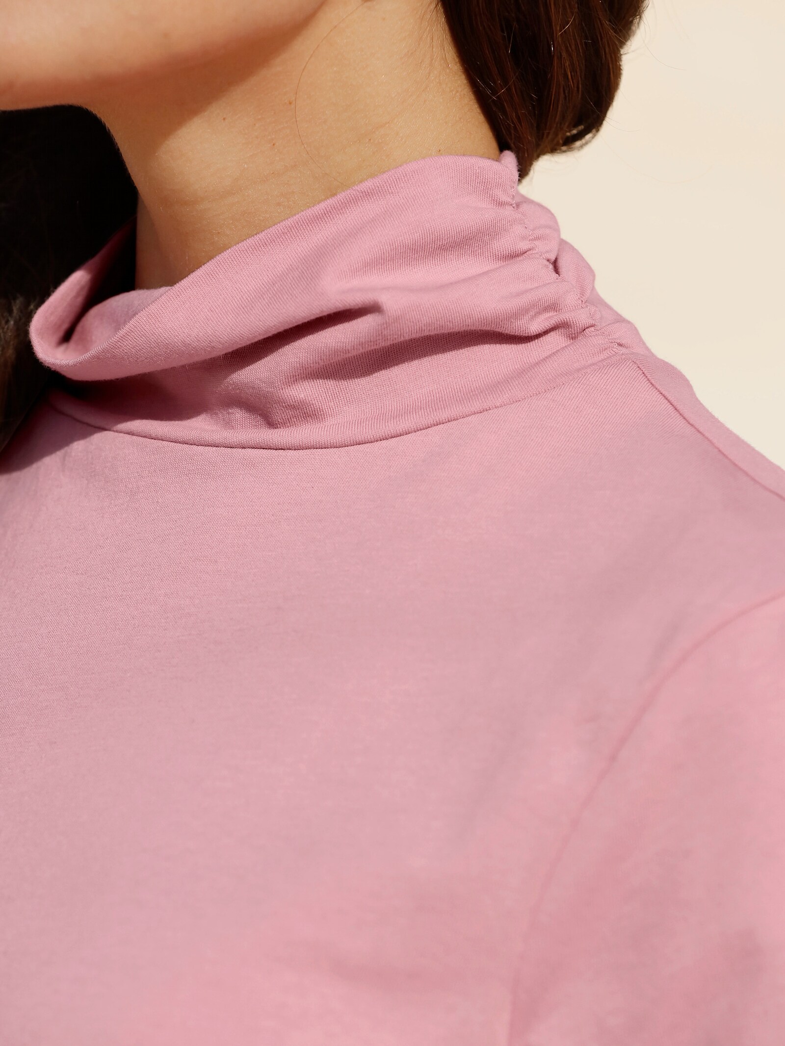 Stehkragenshirt aus Baumwoll-Stretch-Qualität - hortensie