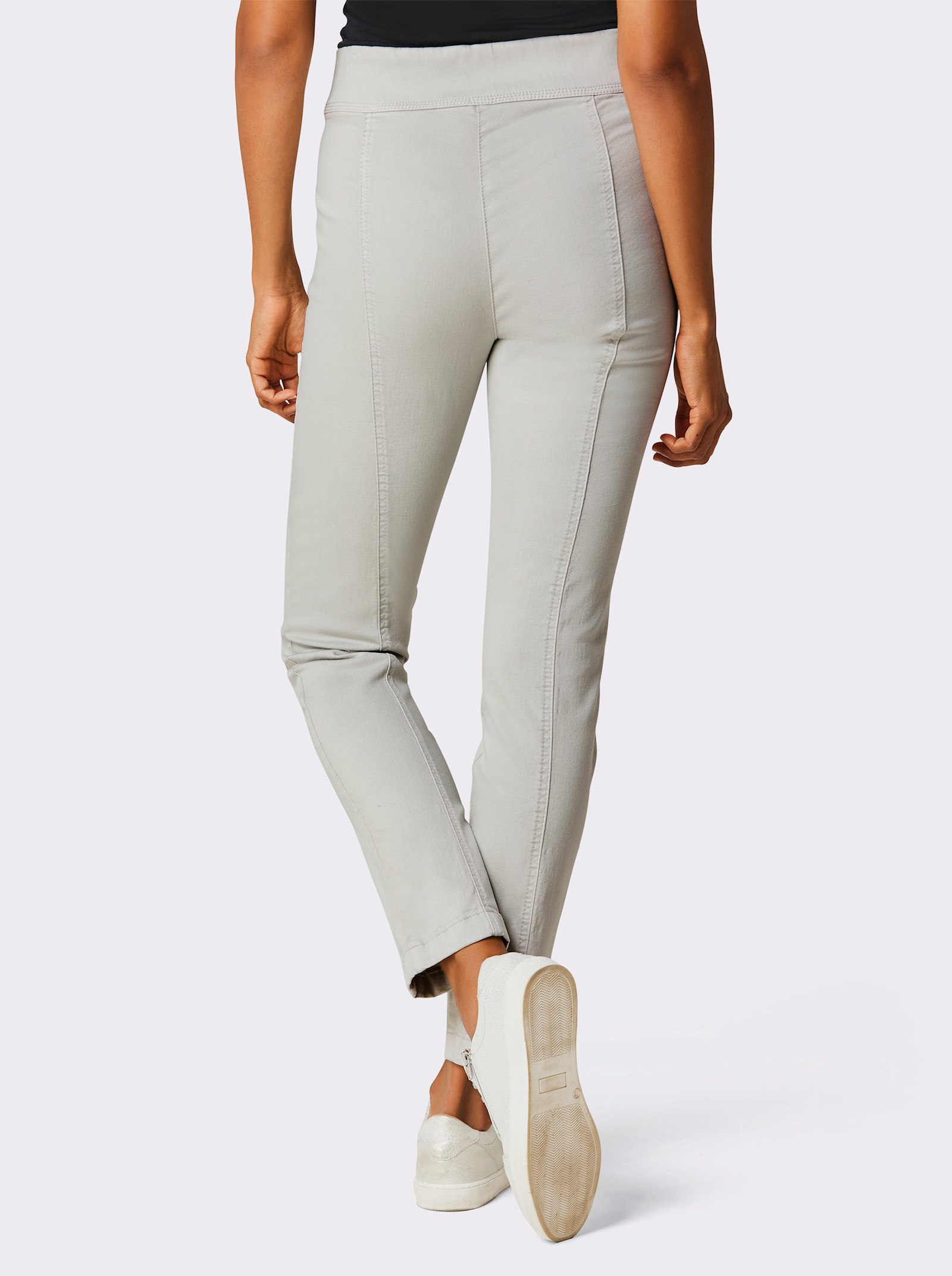 Ascari Schlupfjeans mit Längsnähten - hellgrau