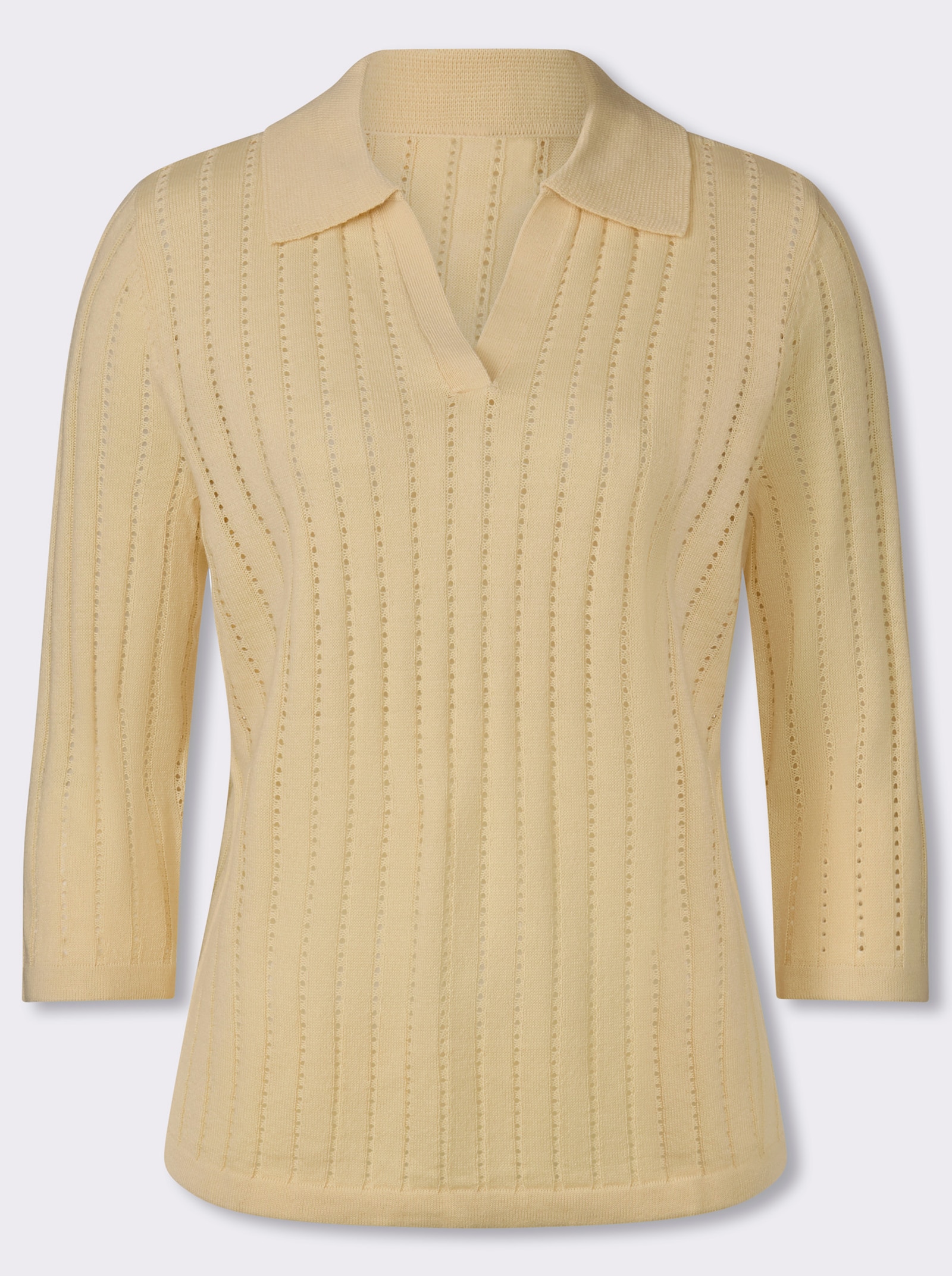 Polopullover mit 3/4-Ärmeln - sand