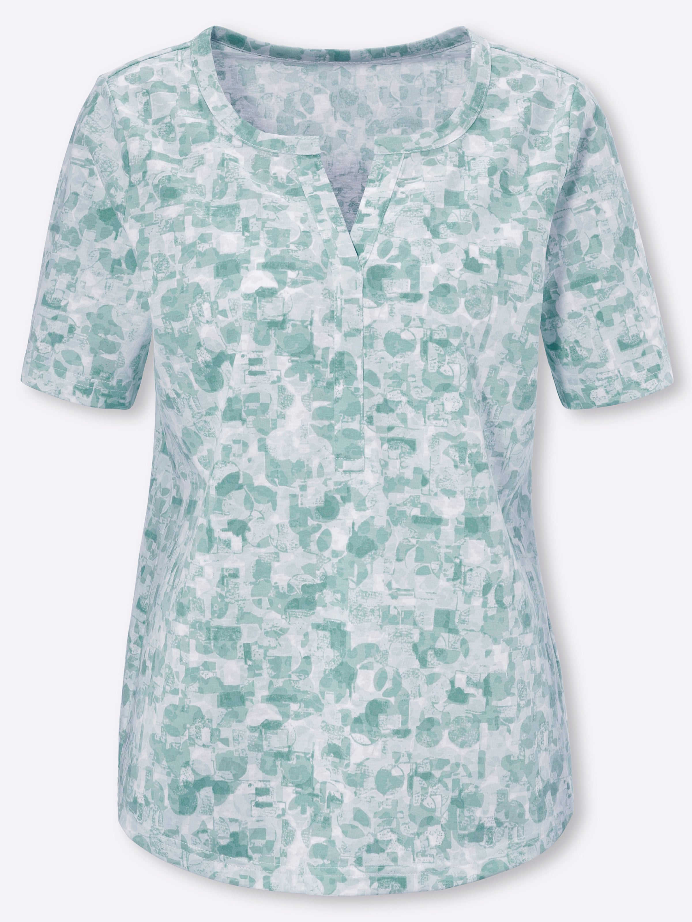 Kalkmint-Mint-Bedruckt Kurzarmshirt - Bild 2