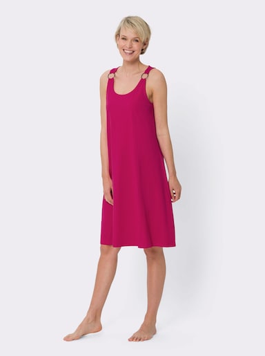 Sommerkleid mit Zierringen an den Trägern - pink