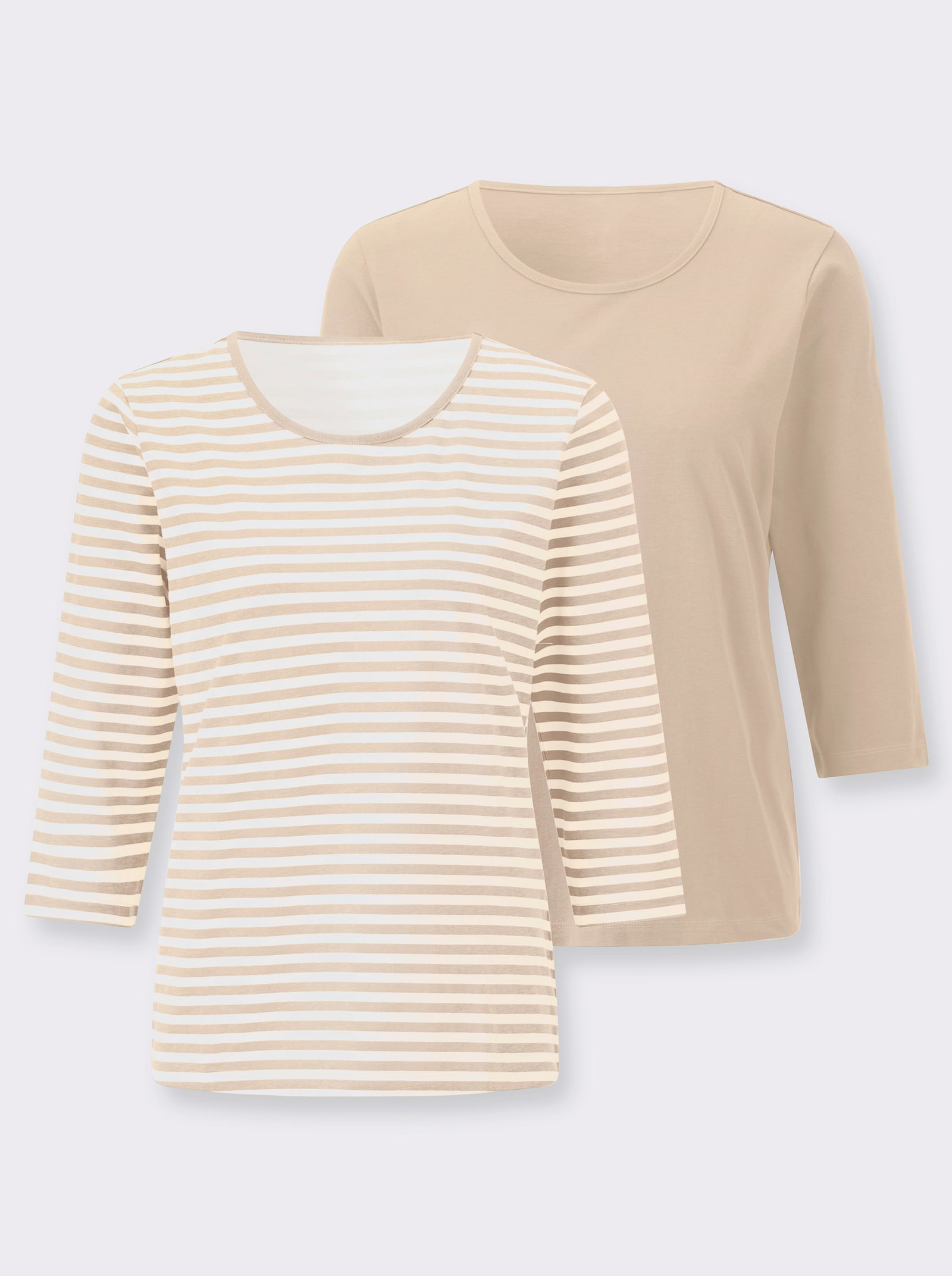 Shirt-Set mit 3/4-Ärmeln - sand