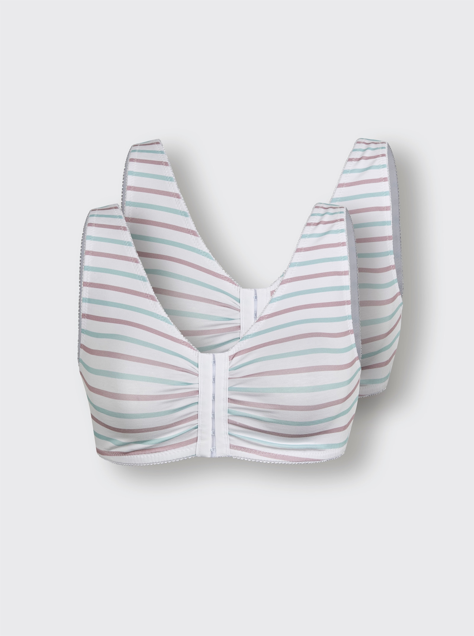 wäschepur Bustier - weiß-mauve-mint-gestreift