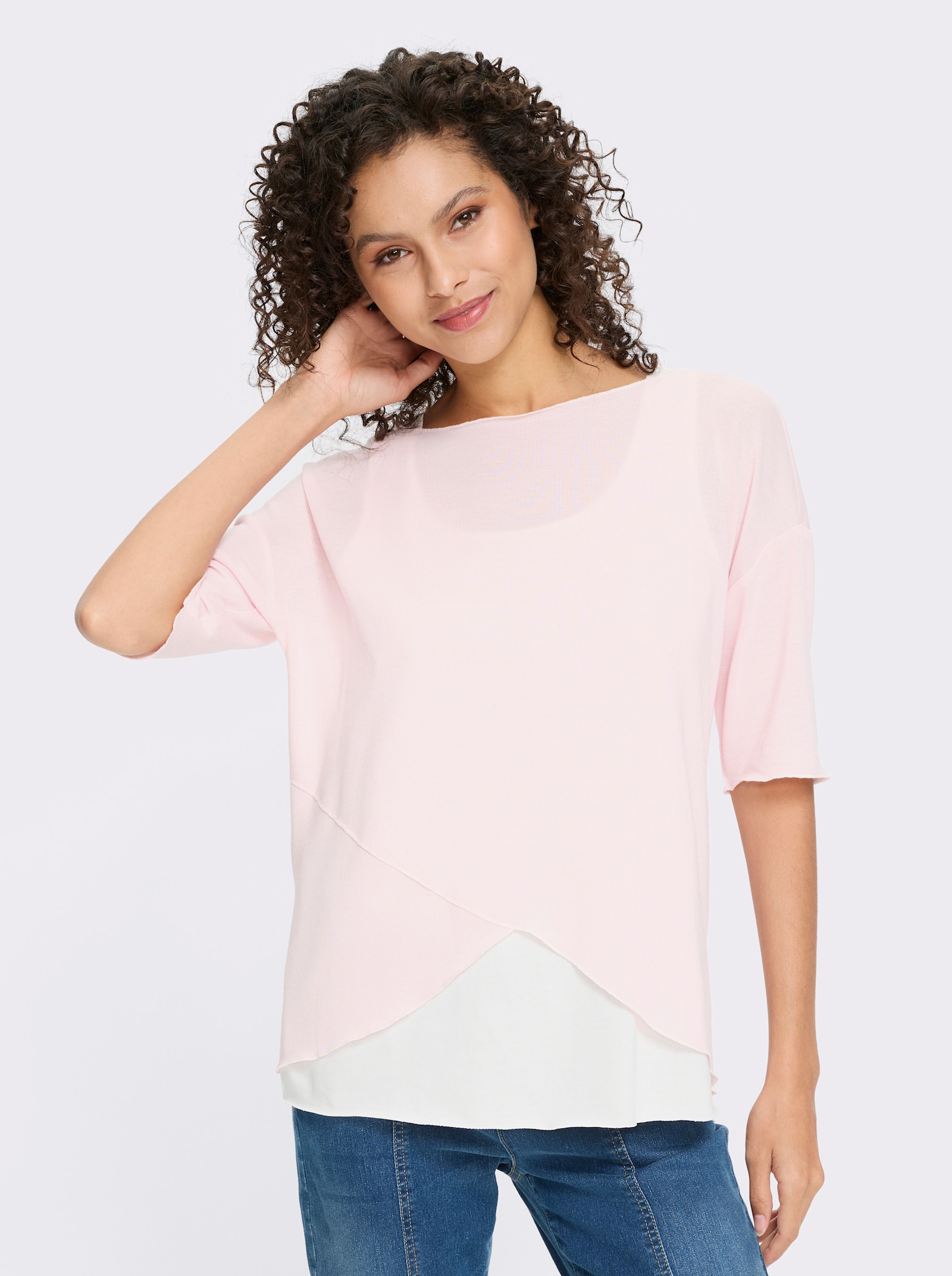 heine 2-in-1-Shirt im Oversize-Schnitt - hellrosé
