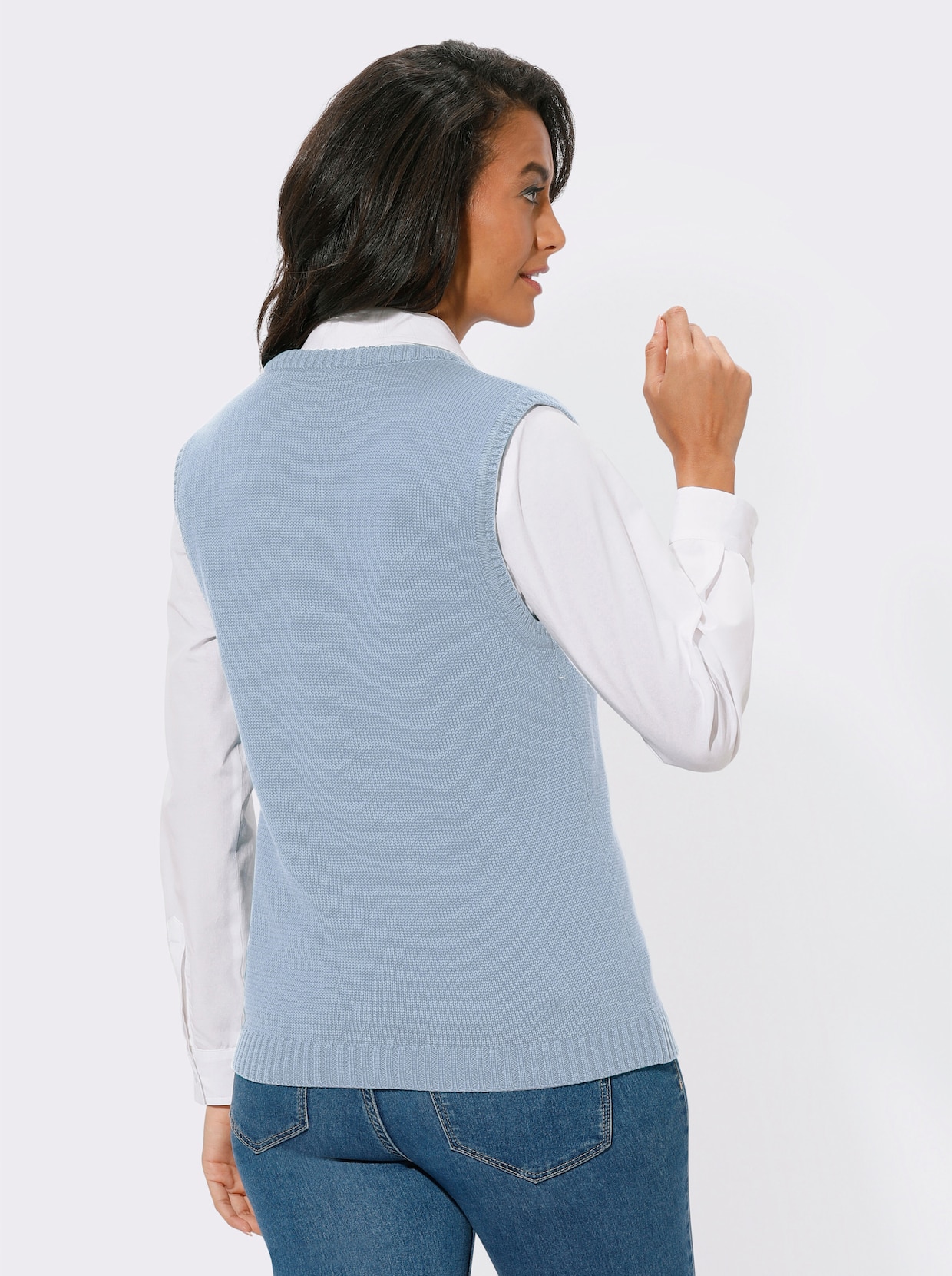 Gilet en tricot - bleu glacier