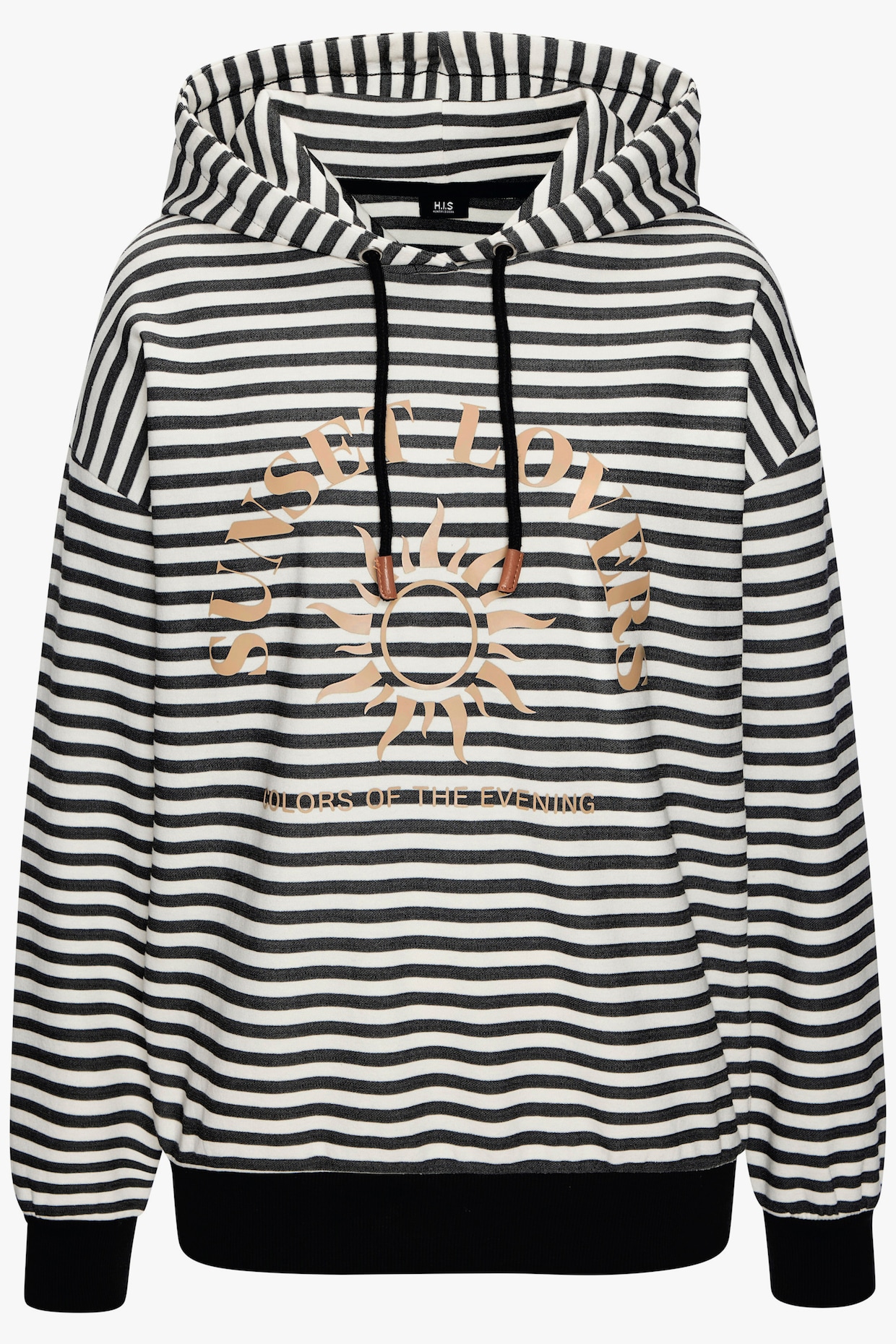 H.I.S Kapuzenpullover - schwarz gestreift