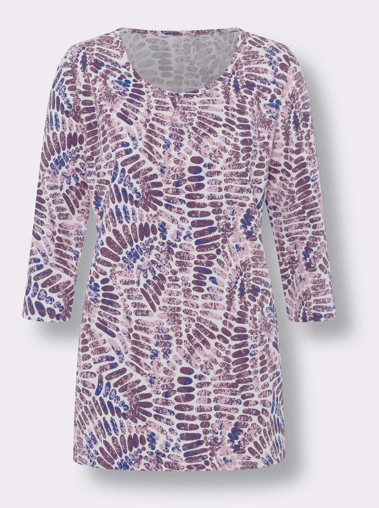 Lang shirt - ecru/roze geprint