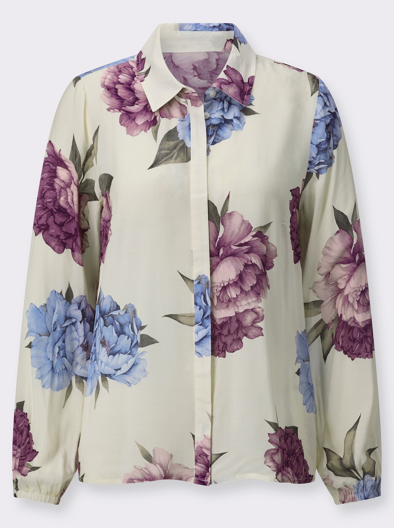 Druckbluse aus reinem, weichem Modal - champagner-mauve-bedruckt