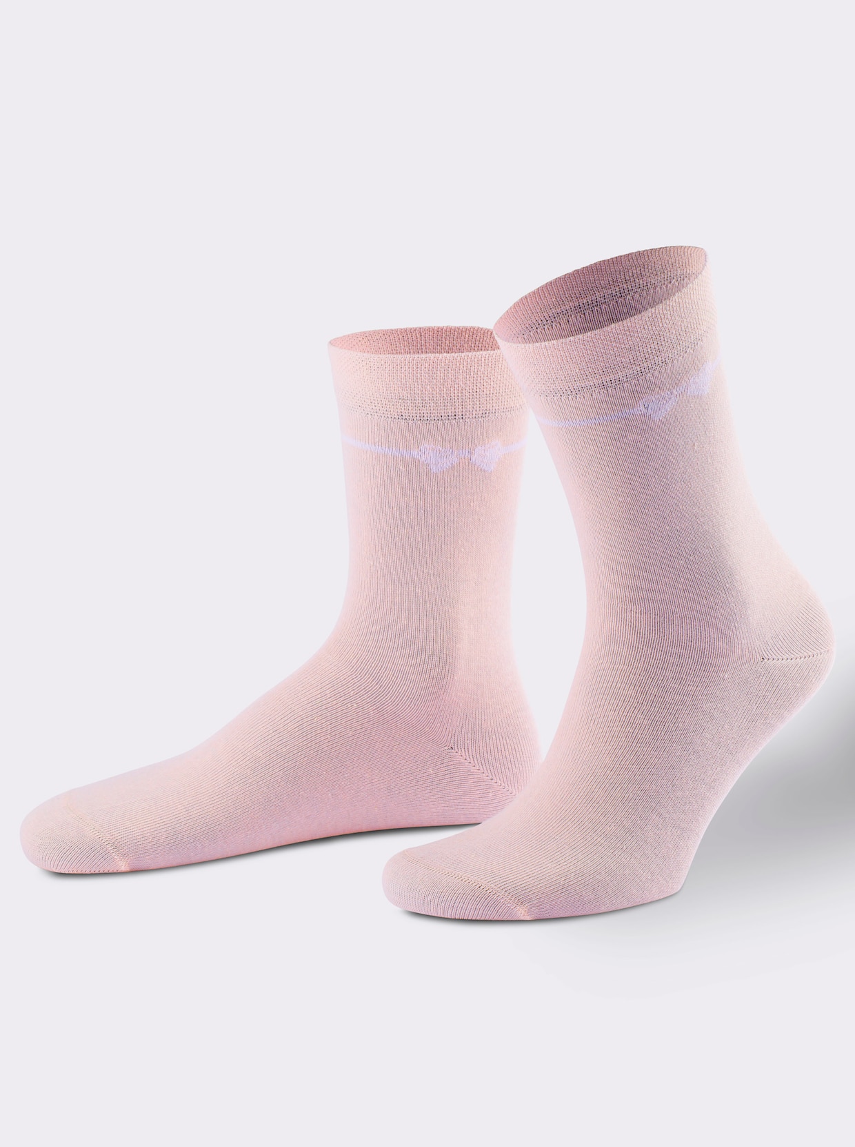 wäschepur Damen-Socken - rosé-weiss