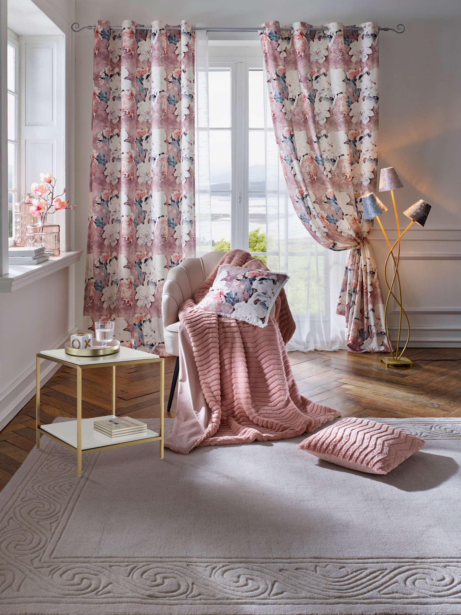 heine home Hochflorteppich - grau