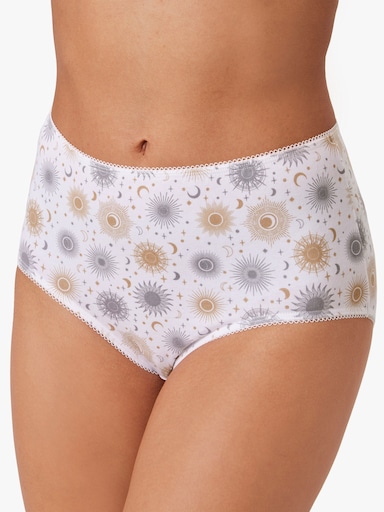 wäschepur Taillenslip - 2x ecru-bedruckt + 2x marine