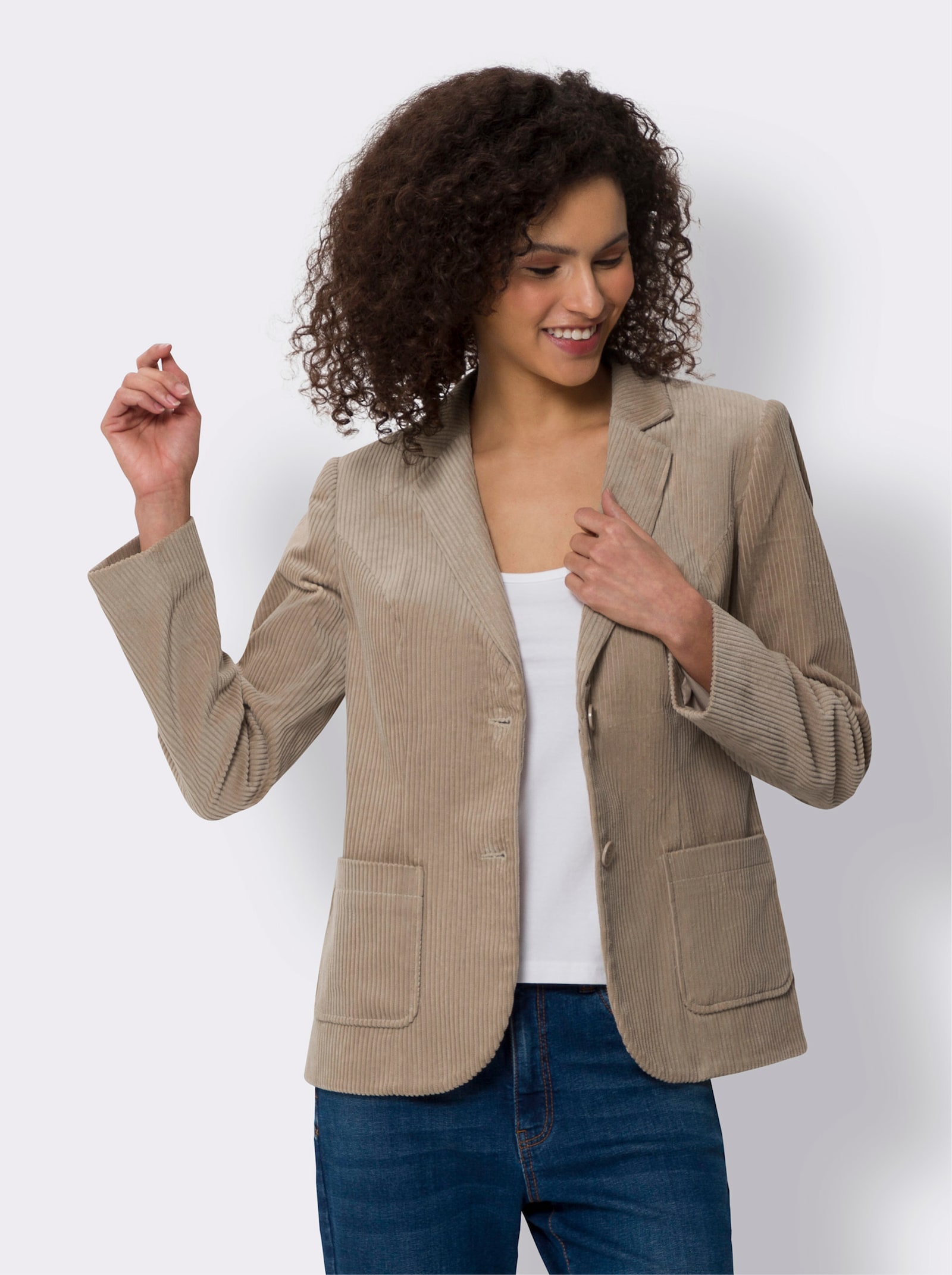 heine Blazer aus Cord - beige