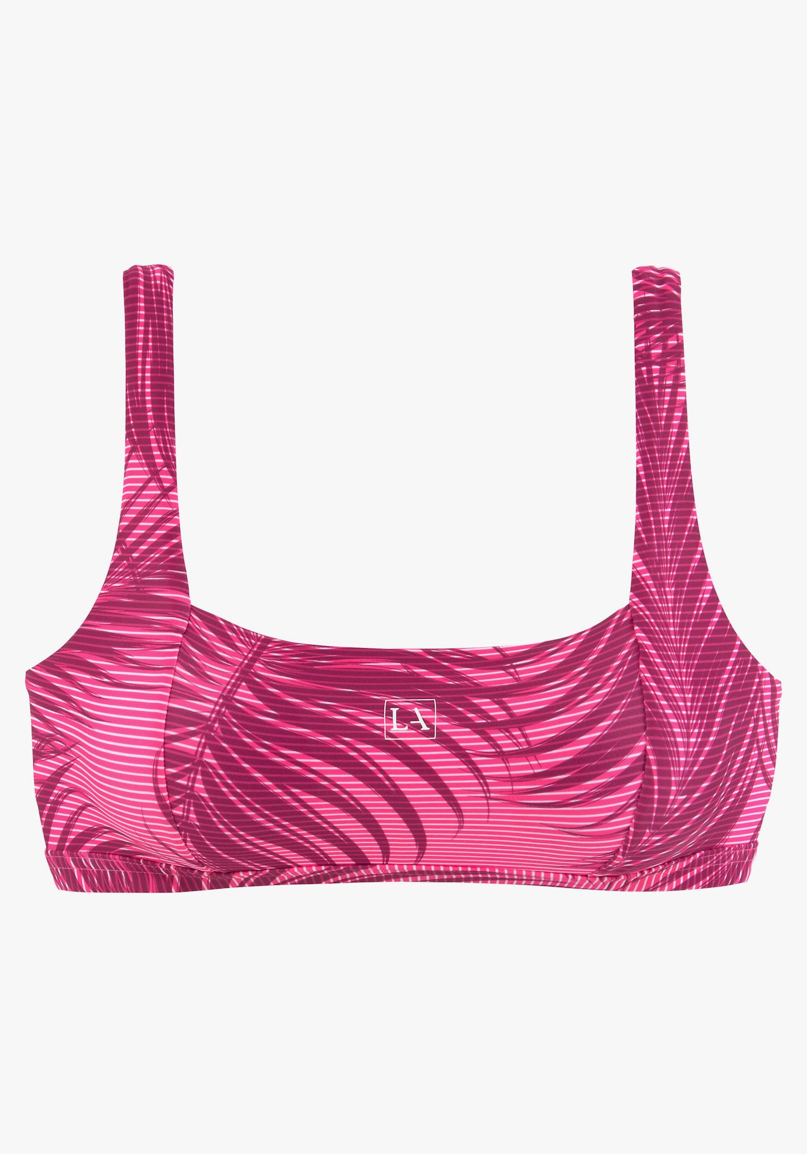 LASCANA ACTIVE Bustier-Bikini-Top - bordeaux-bedruckt