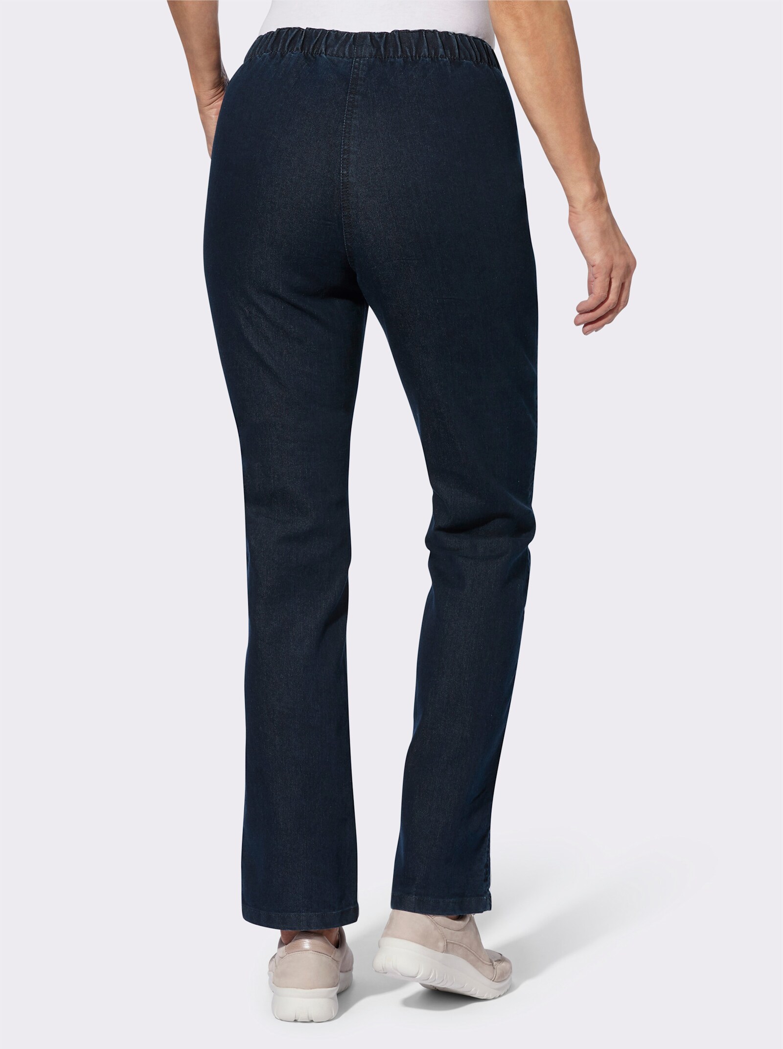 Comfortjeans met print opzij - dark-blue