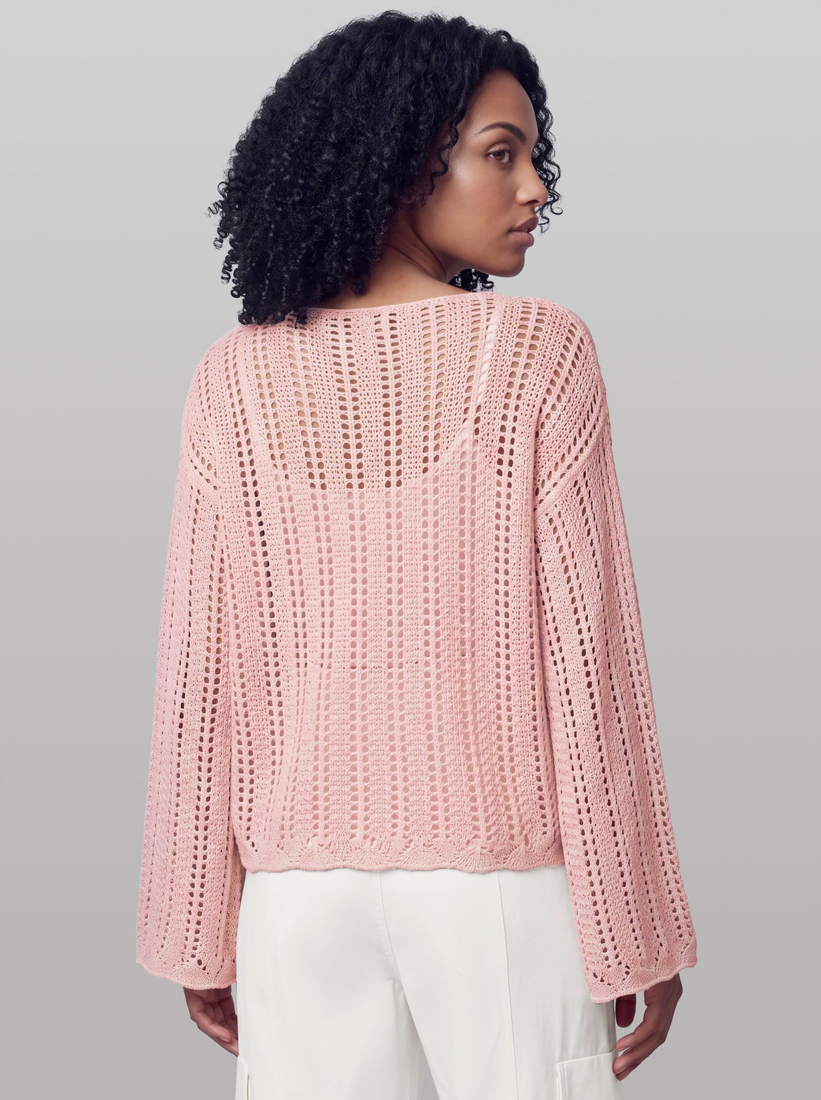 heine Pullover mit U-Boot-Ausschnitt - hellrosé