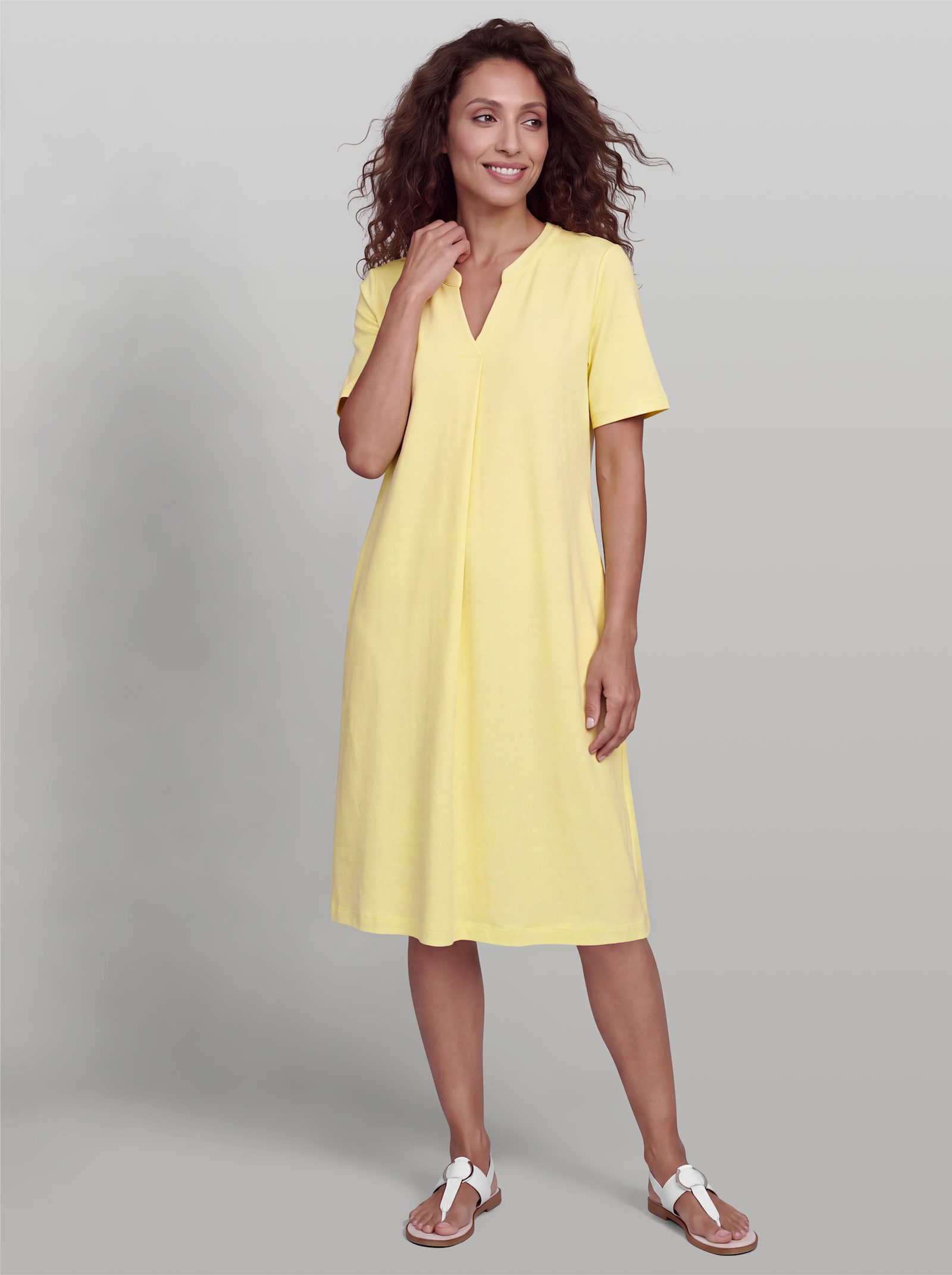heine Shirtkleid mit Falte - zitrone