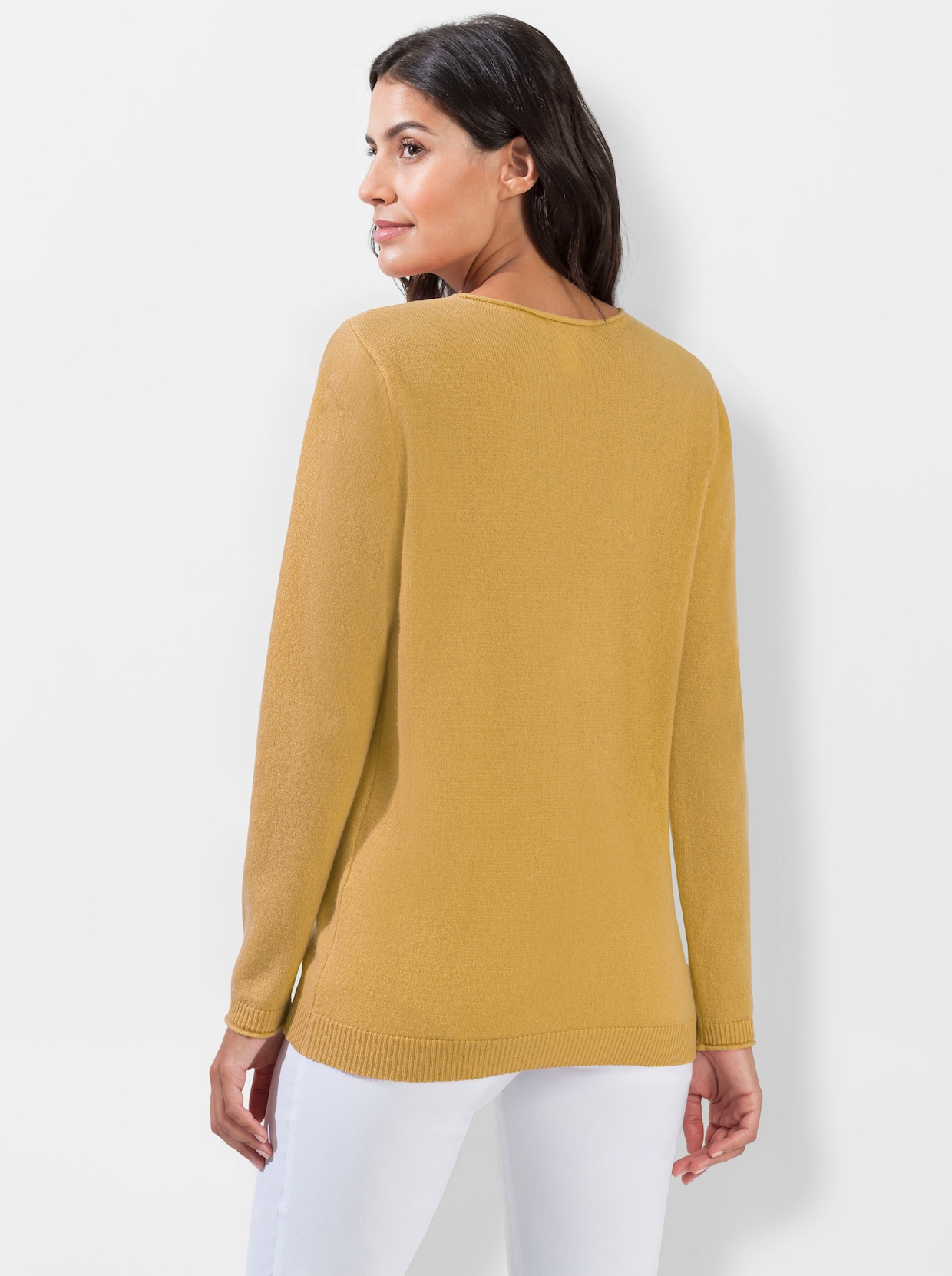 Kaschmirpullover - ocker-meliert