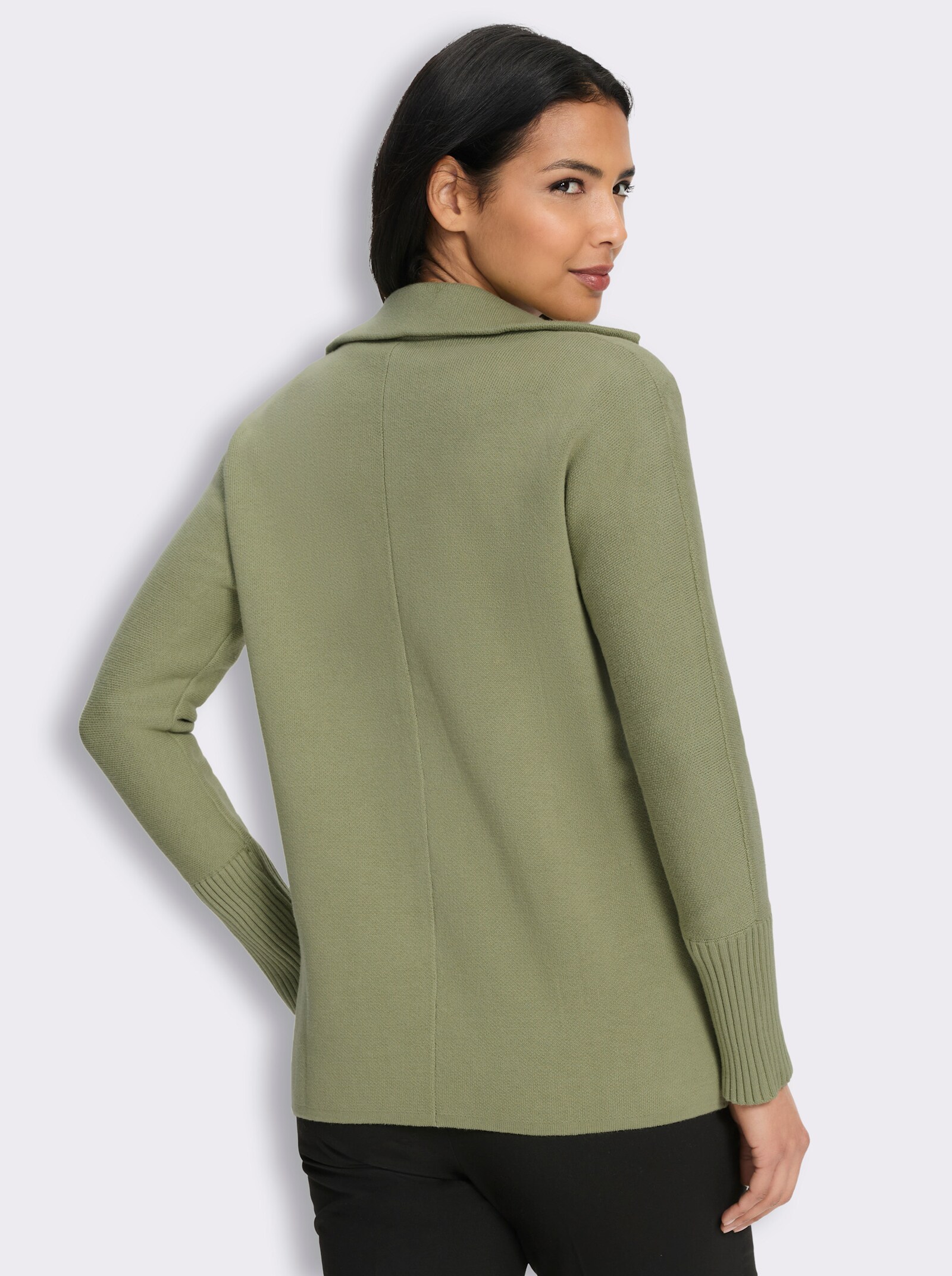 Cardigan in Jacquard-Strick-Qualität - schilf