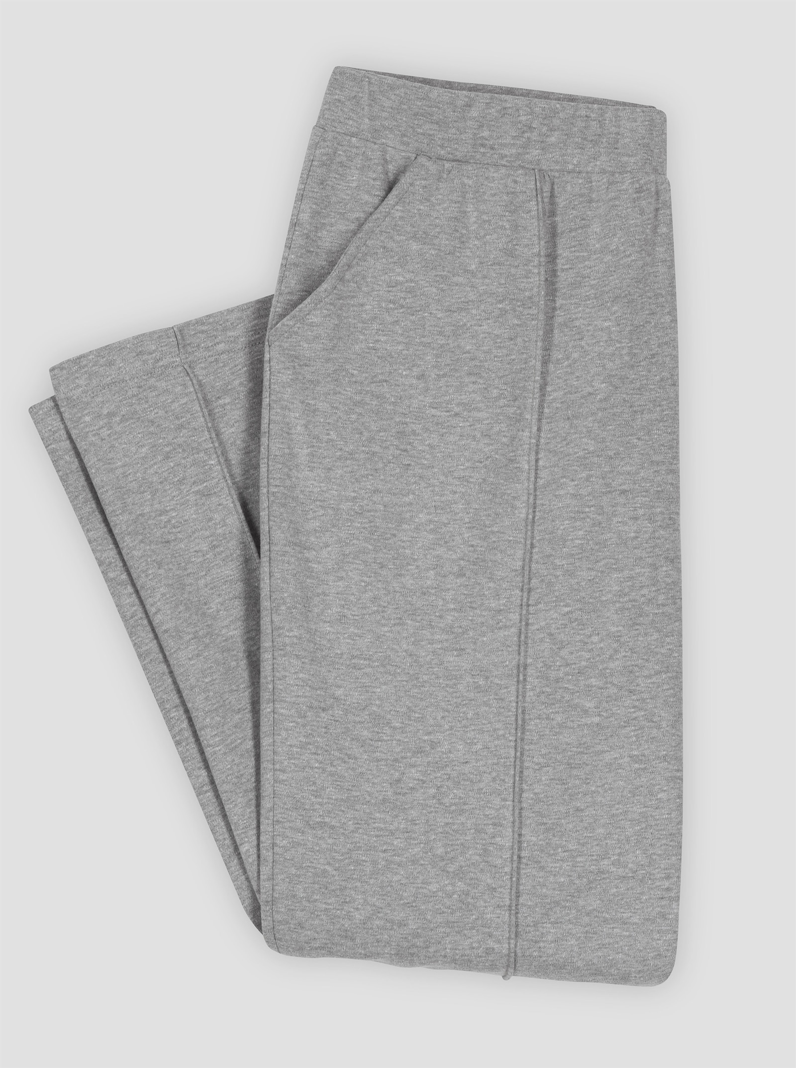 Freizeithose in Melange-Optik - grau-meliert