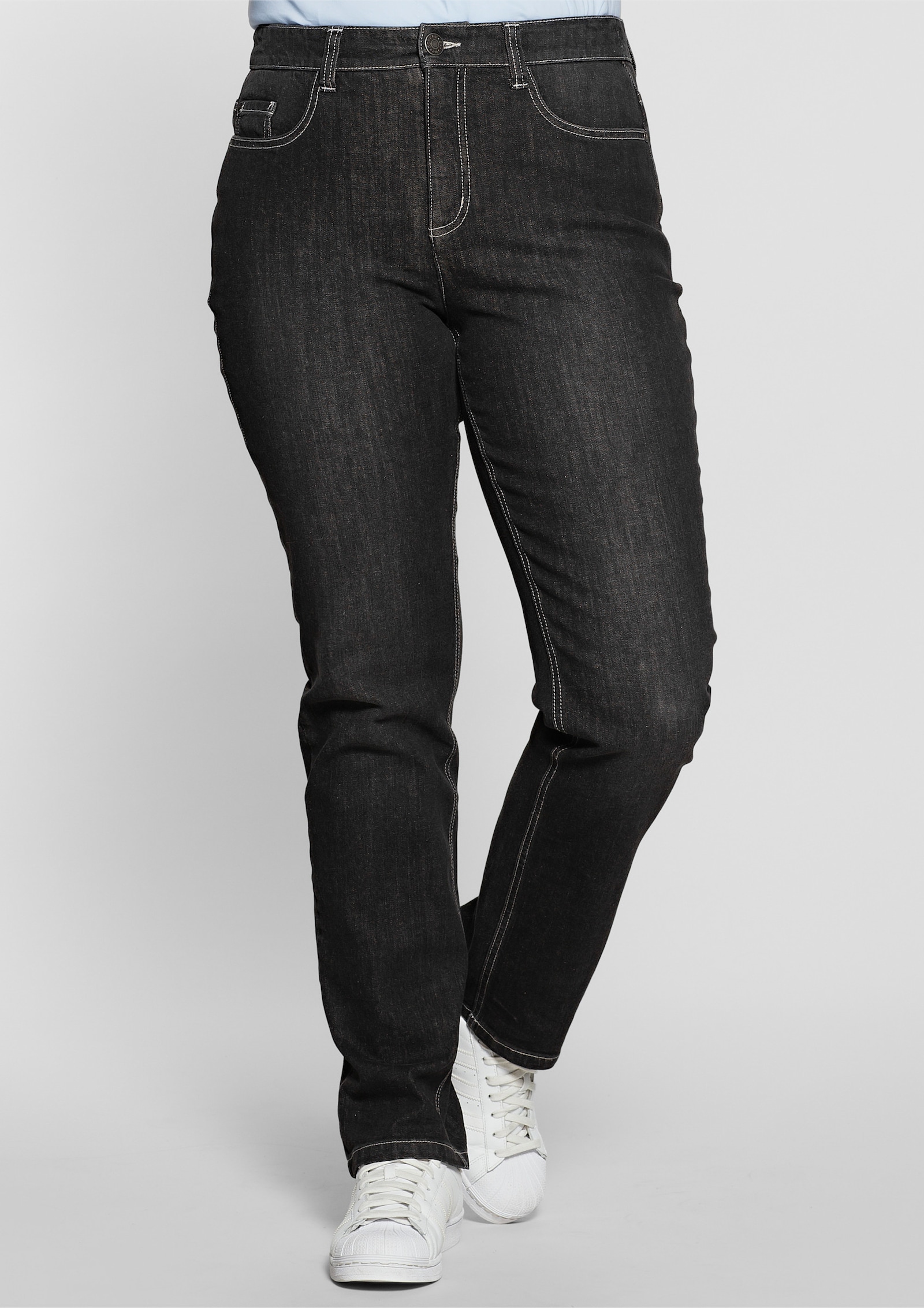 sheego Shaping jeans in recht model - black denim