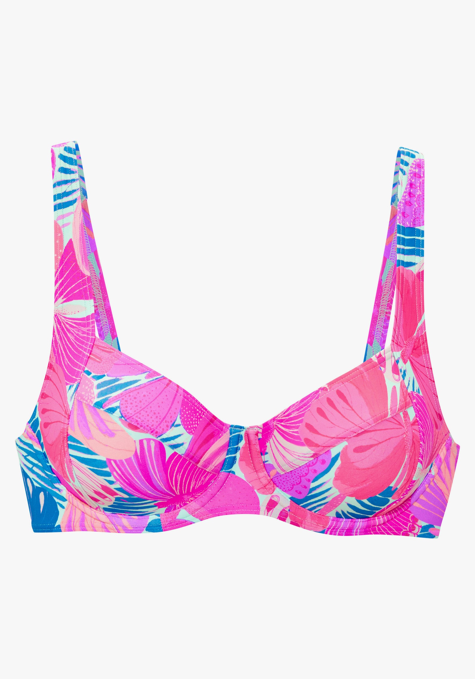 Sunseeker Beugelbikinitop - roze/blauw bedrukt