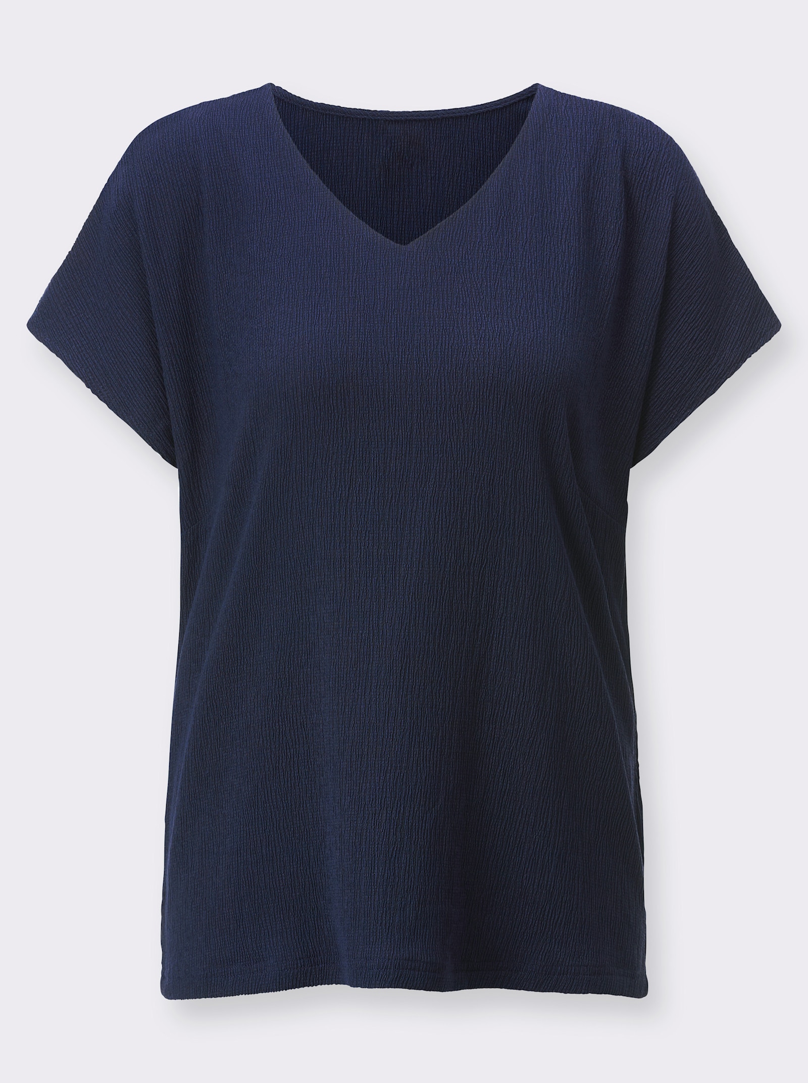 Comfortblouse met V-hals - marine