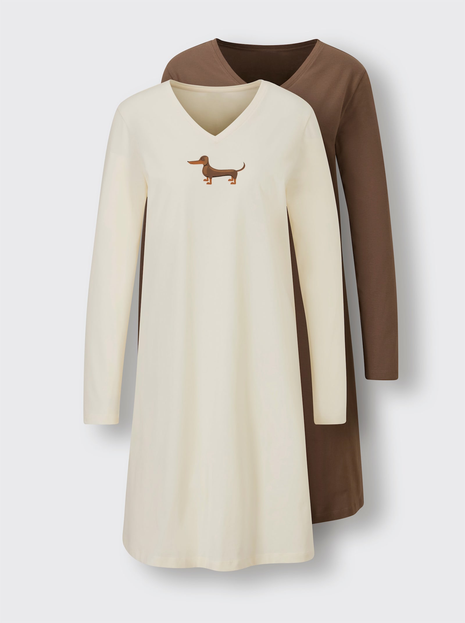 wäschepur Sleepshirts - champagner + braun