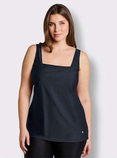 sheego Tankini-Oberteil mit Karree-Ausschnitt - tiefblau