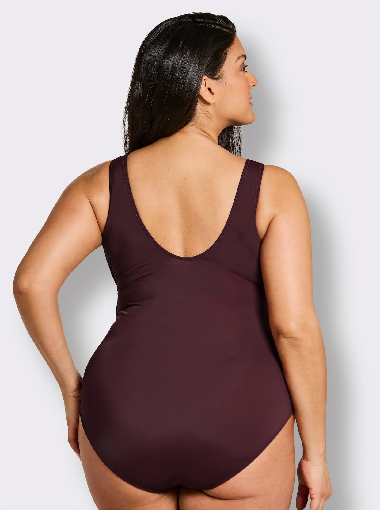 sheego Maillot de bain effet cache-cœur - lie-de-vin