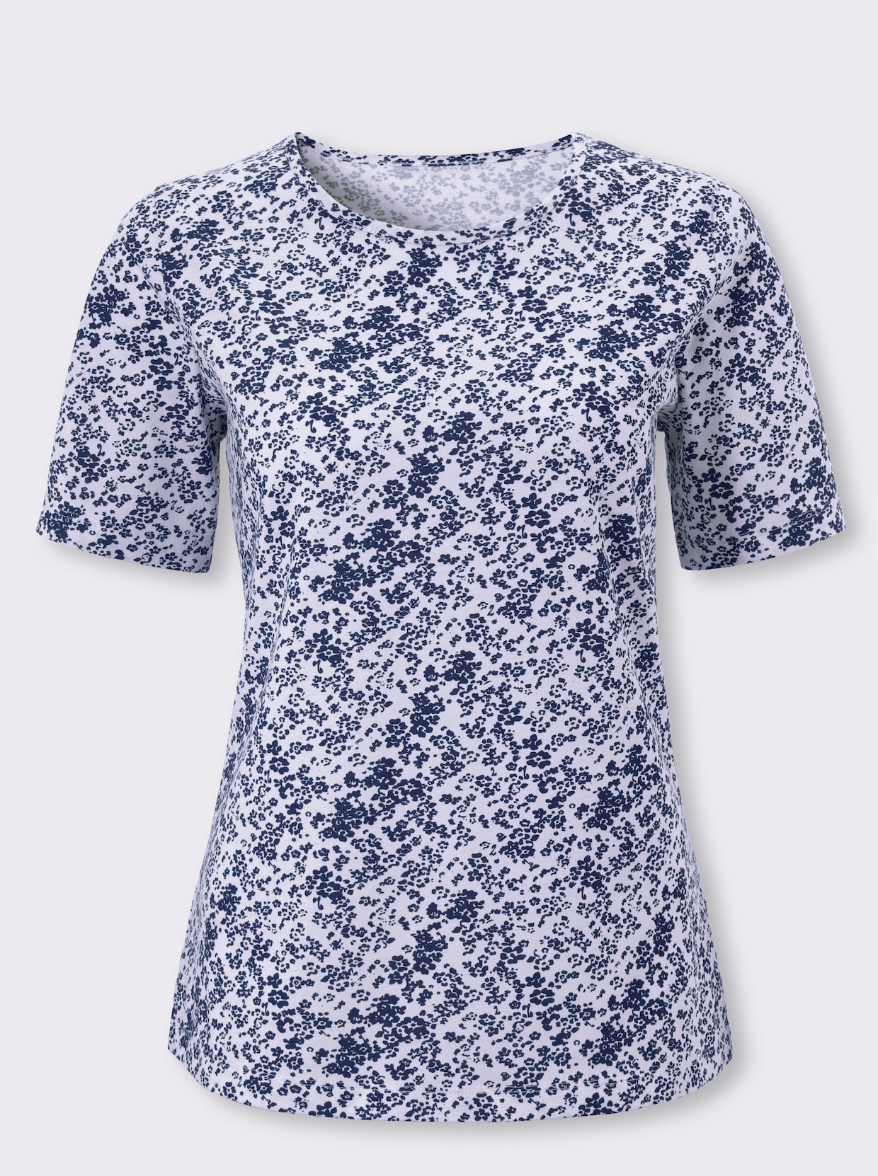 Tričko s kulatým výstřihem - noční modrá-vzor