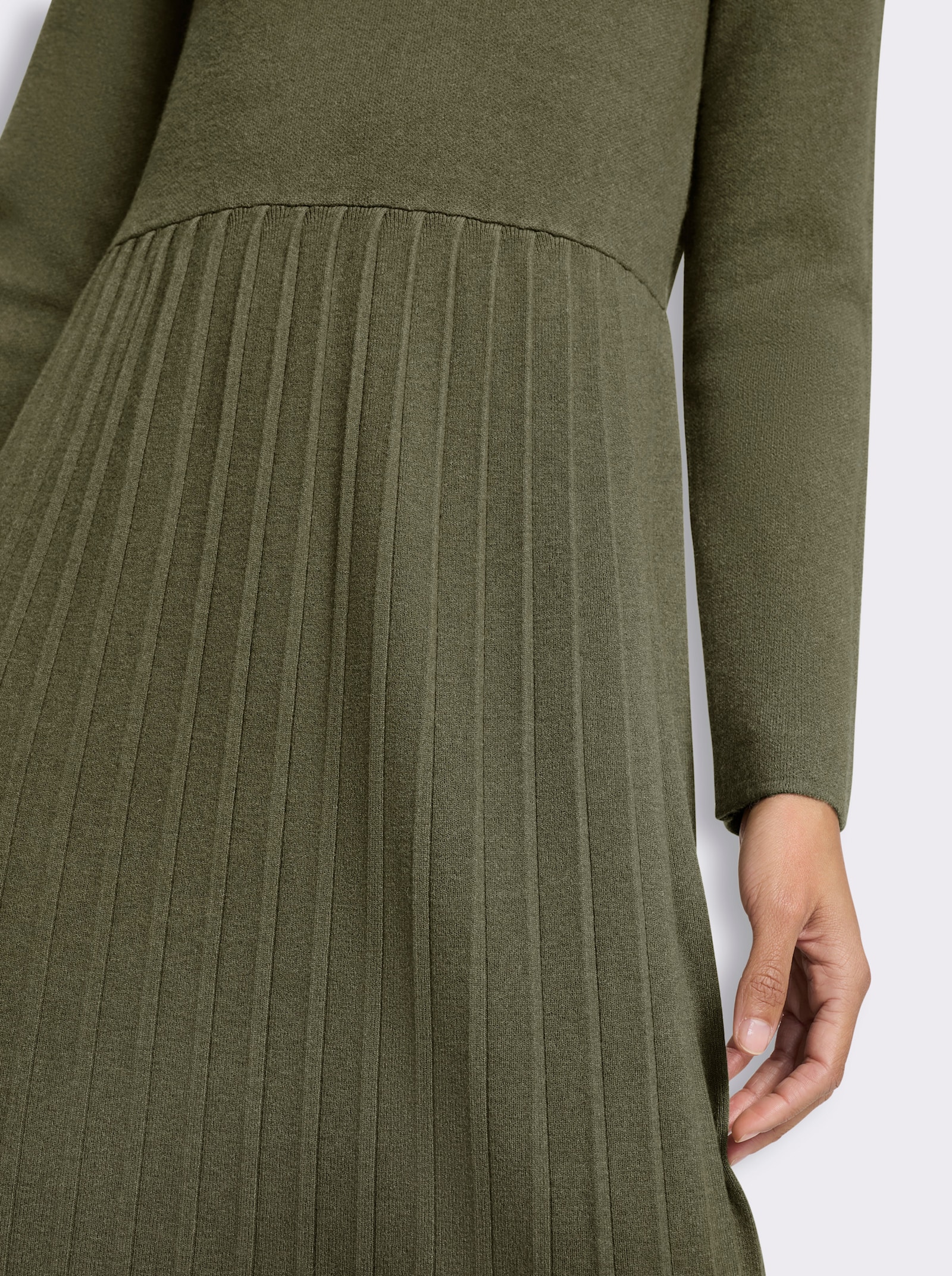 heine Strickkleid in Melange-Optik - khaki-meliert