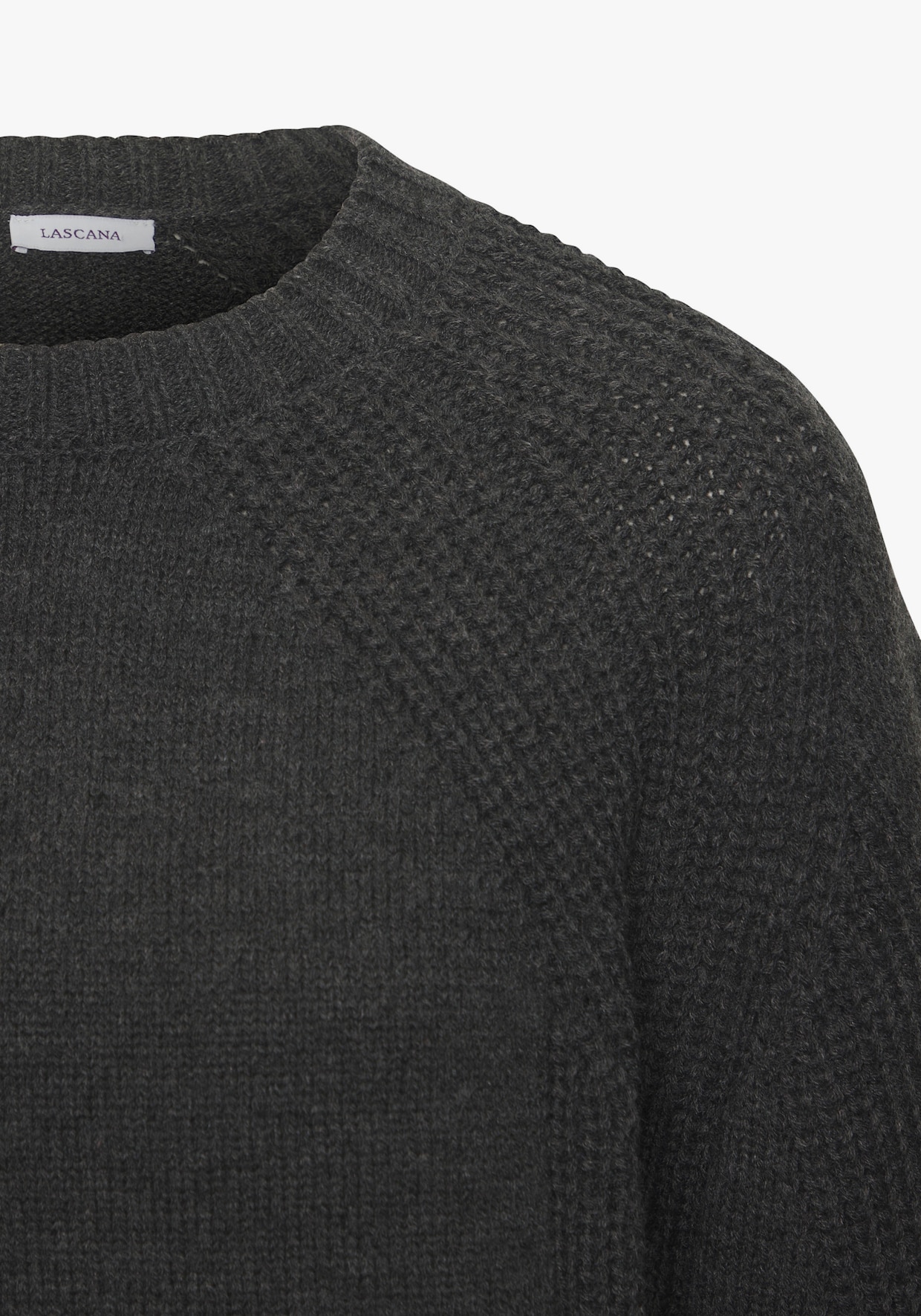 LASCANA Strickpullover - dunkelgrau meliert