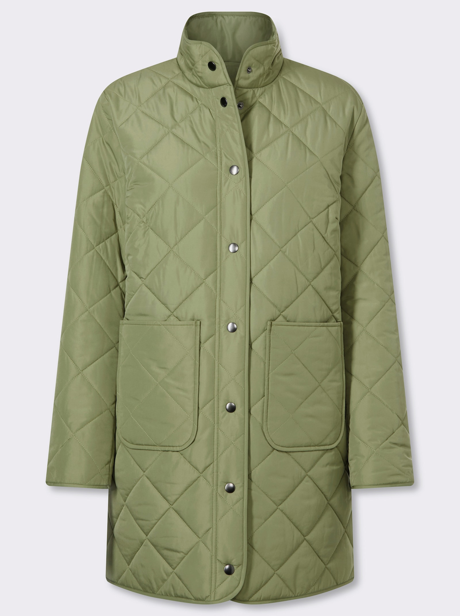 Longjacke mit quadratischem Steppmuster - schilf